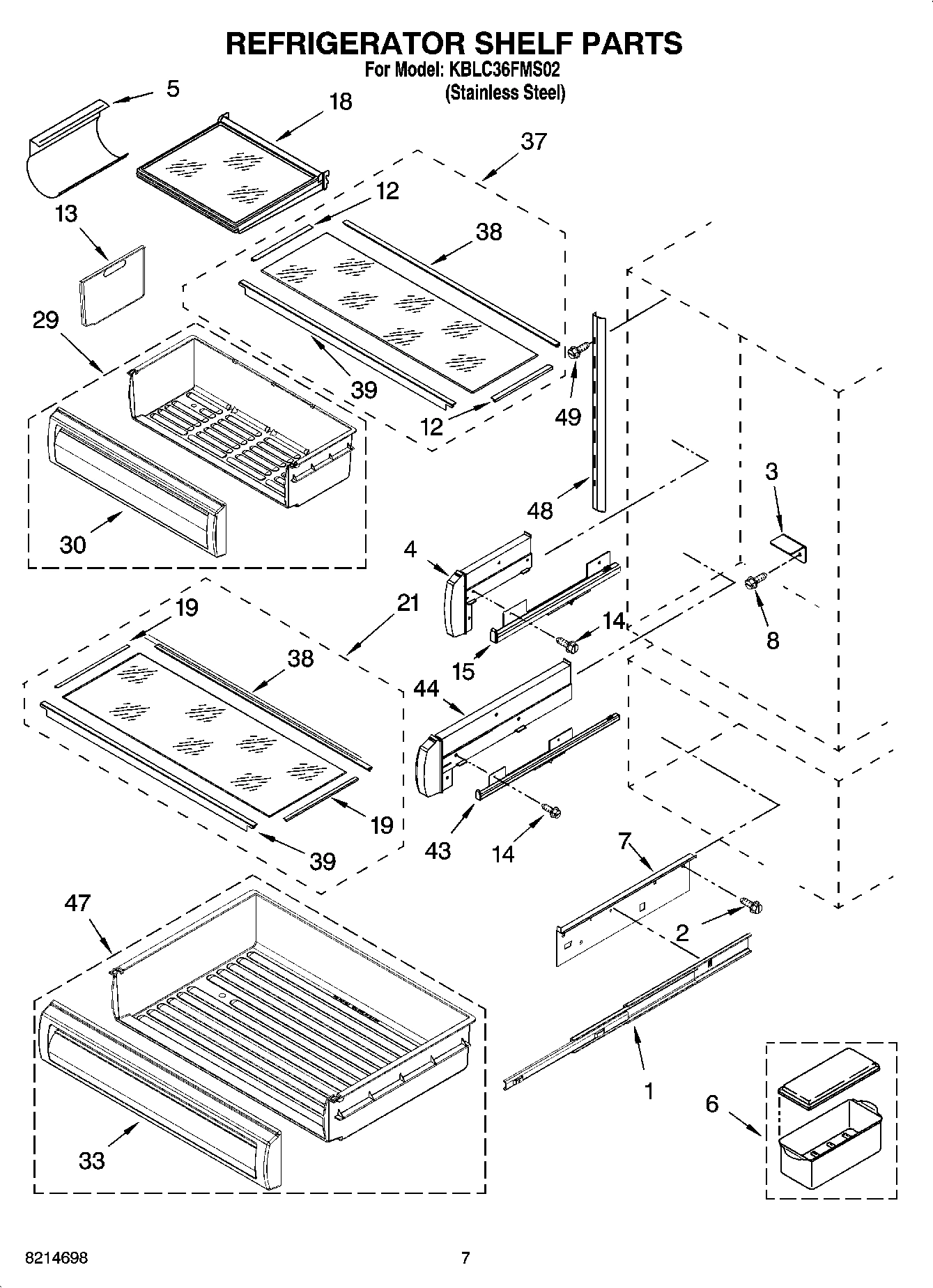 05 - REFRIGERATOR SHELF PARTS