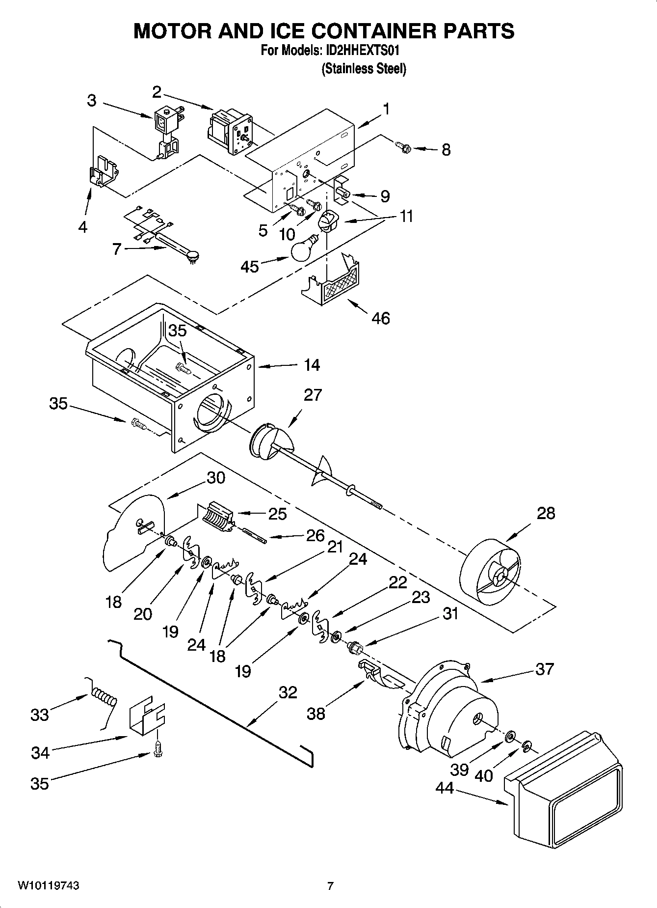 05 - MOTOR AND ICE CONTAINER PARTS