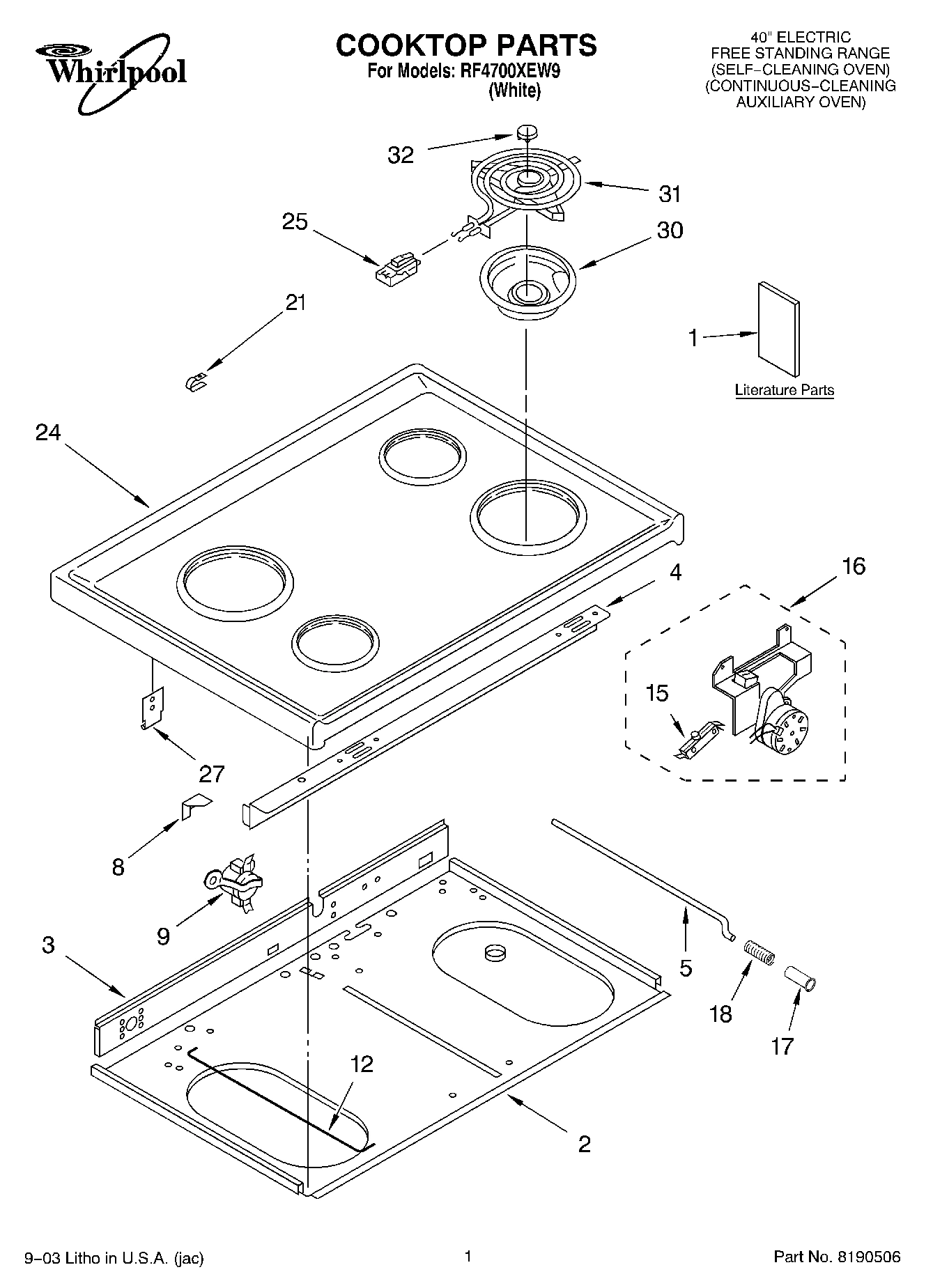 01 - COOKTOP PARTS
