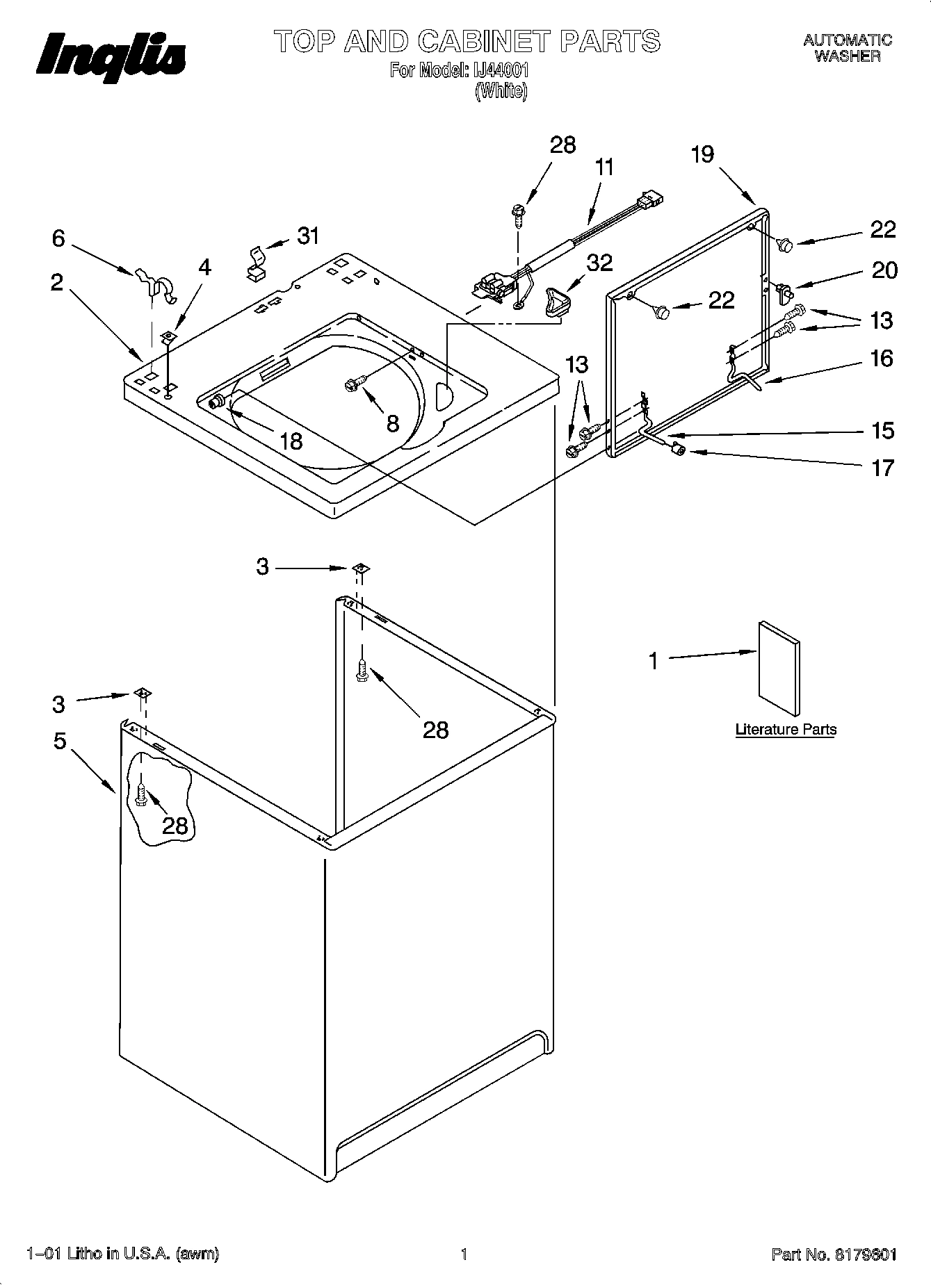 01 - TOP AND CABINET PARTS