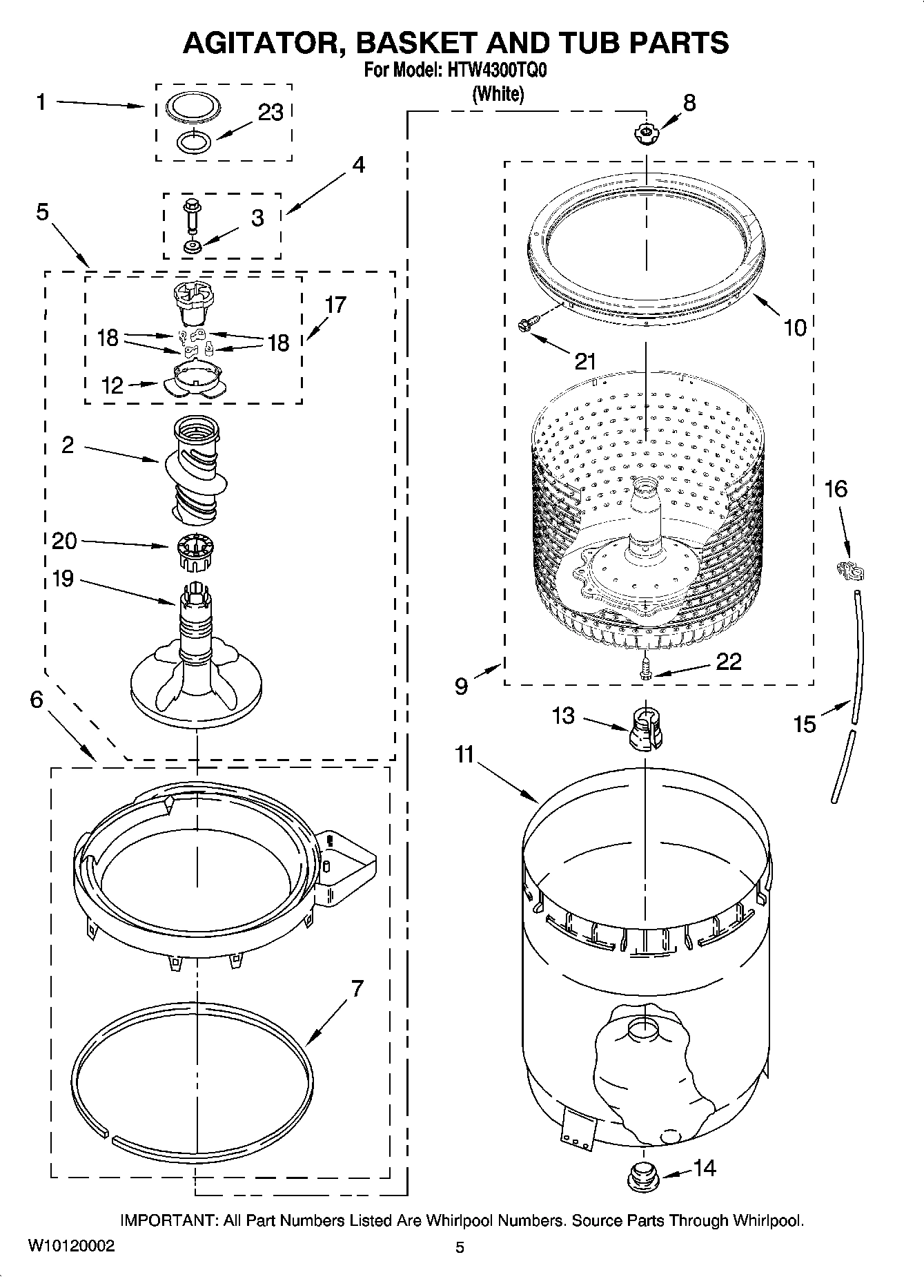 03 - AGITATOR, BASKET AND TUB PARTS