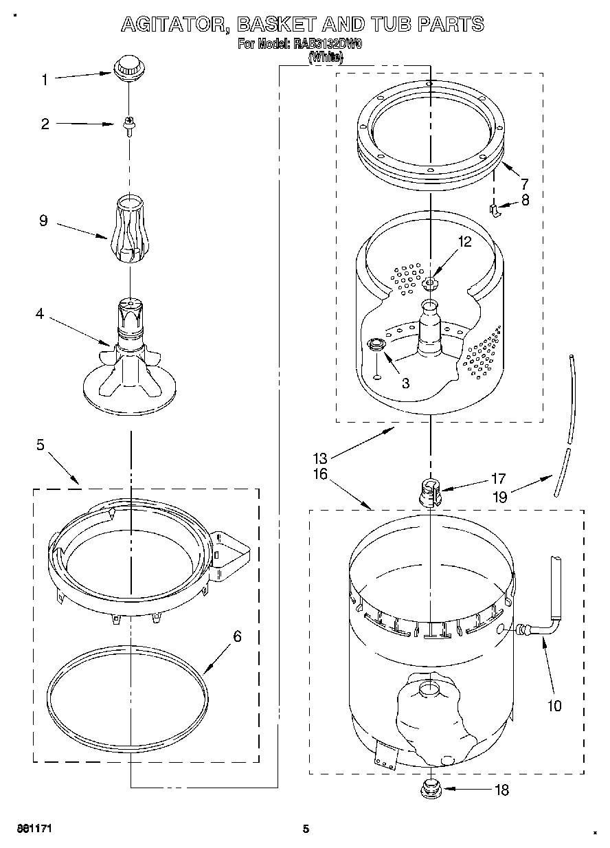 03 - AGITATOR, BASKET AND TUB