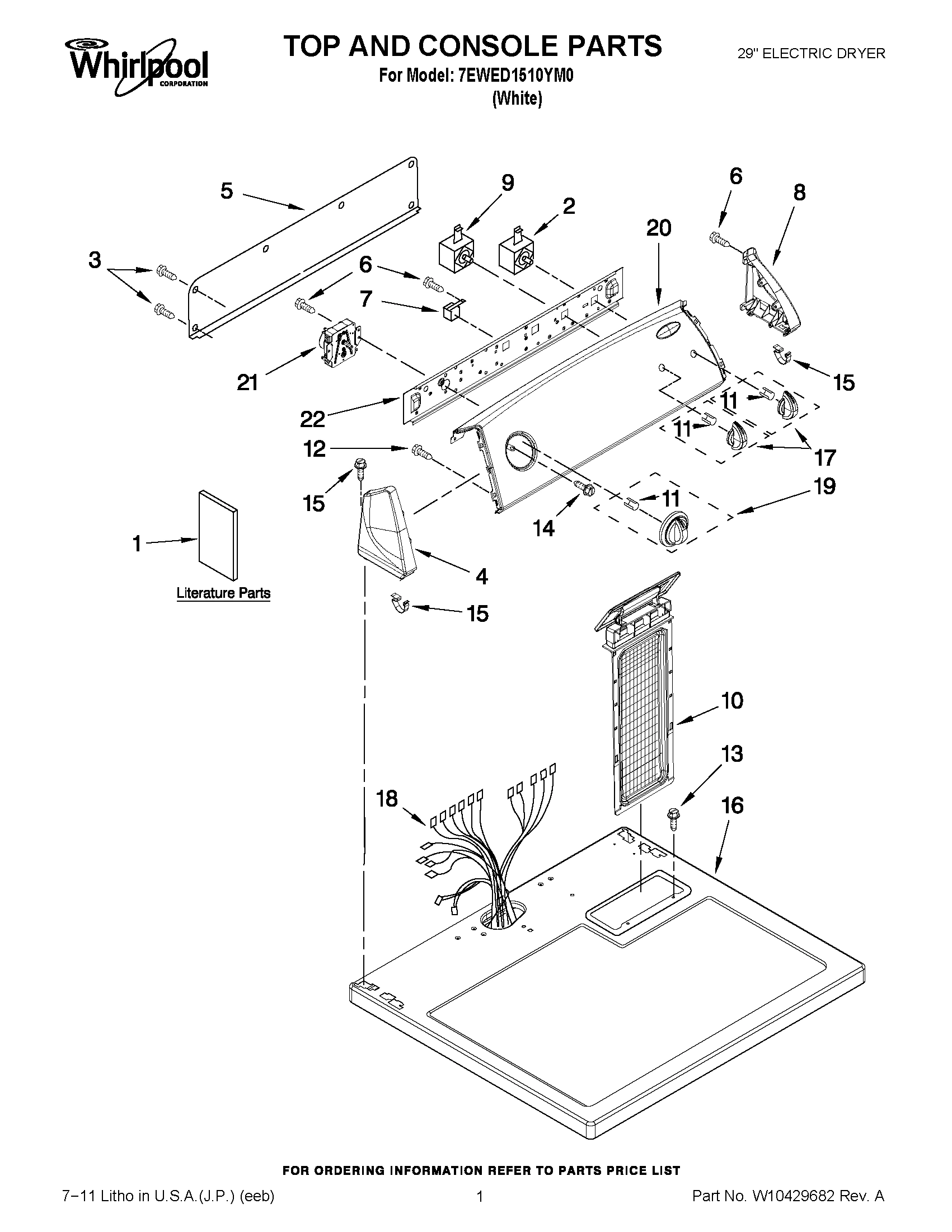 01 - TOP AND CONSOLE PARTS