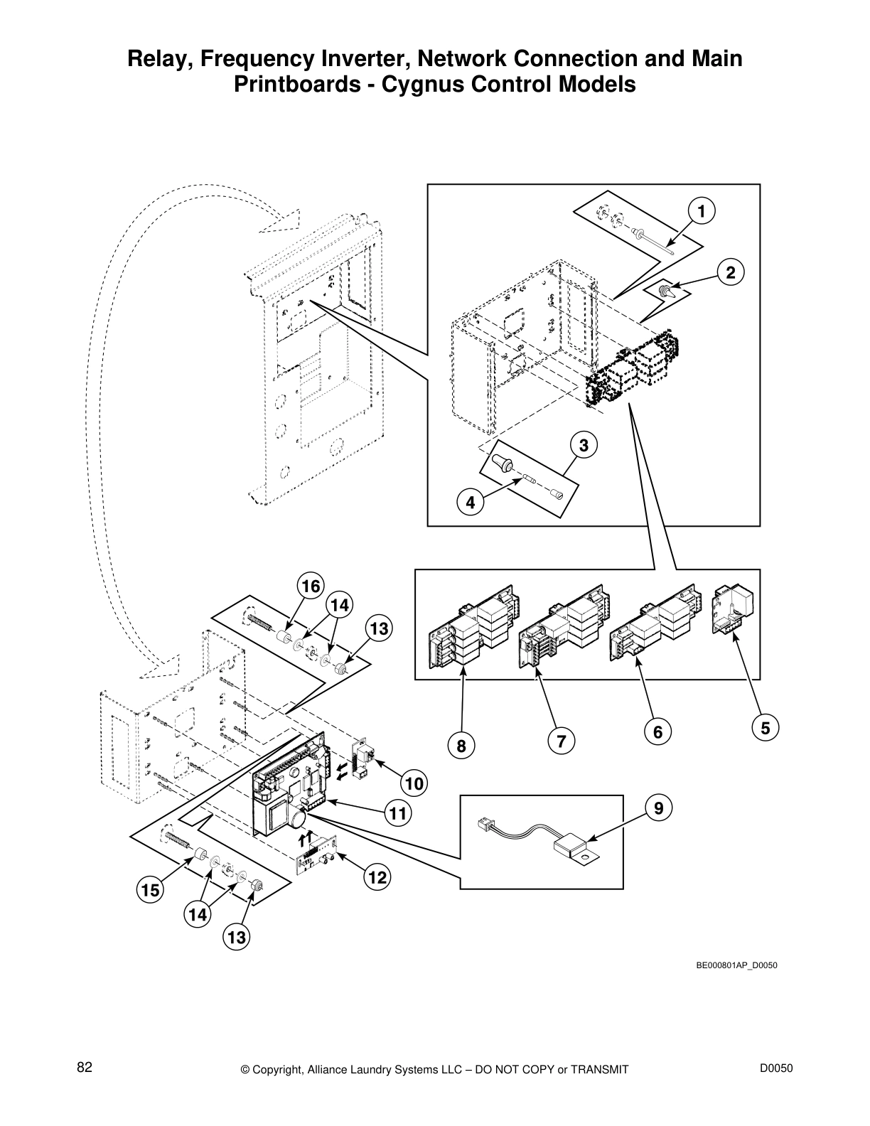 Relay, Frequency Inverter, Network Connection and Main 
Printboards - Cygnus Control Models