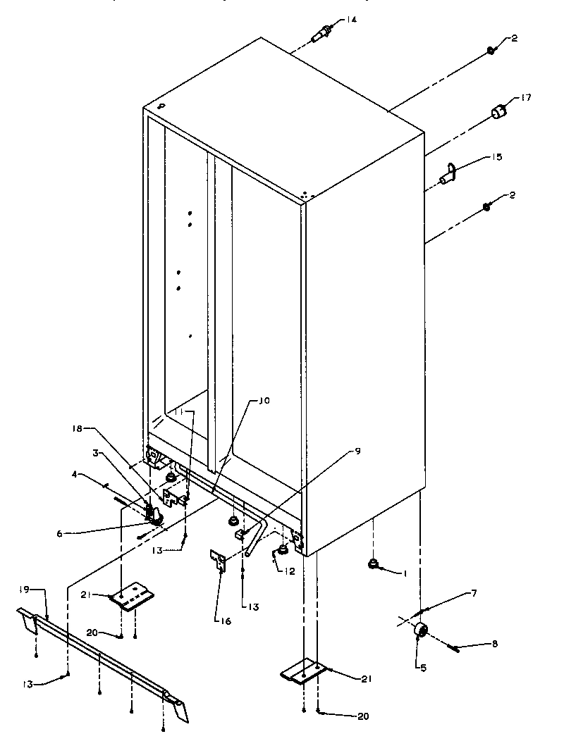 05 - DRAIN TUBE, ROLLERS & CABINET BACK