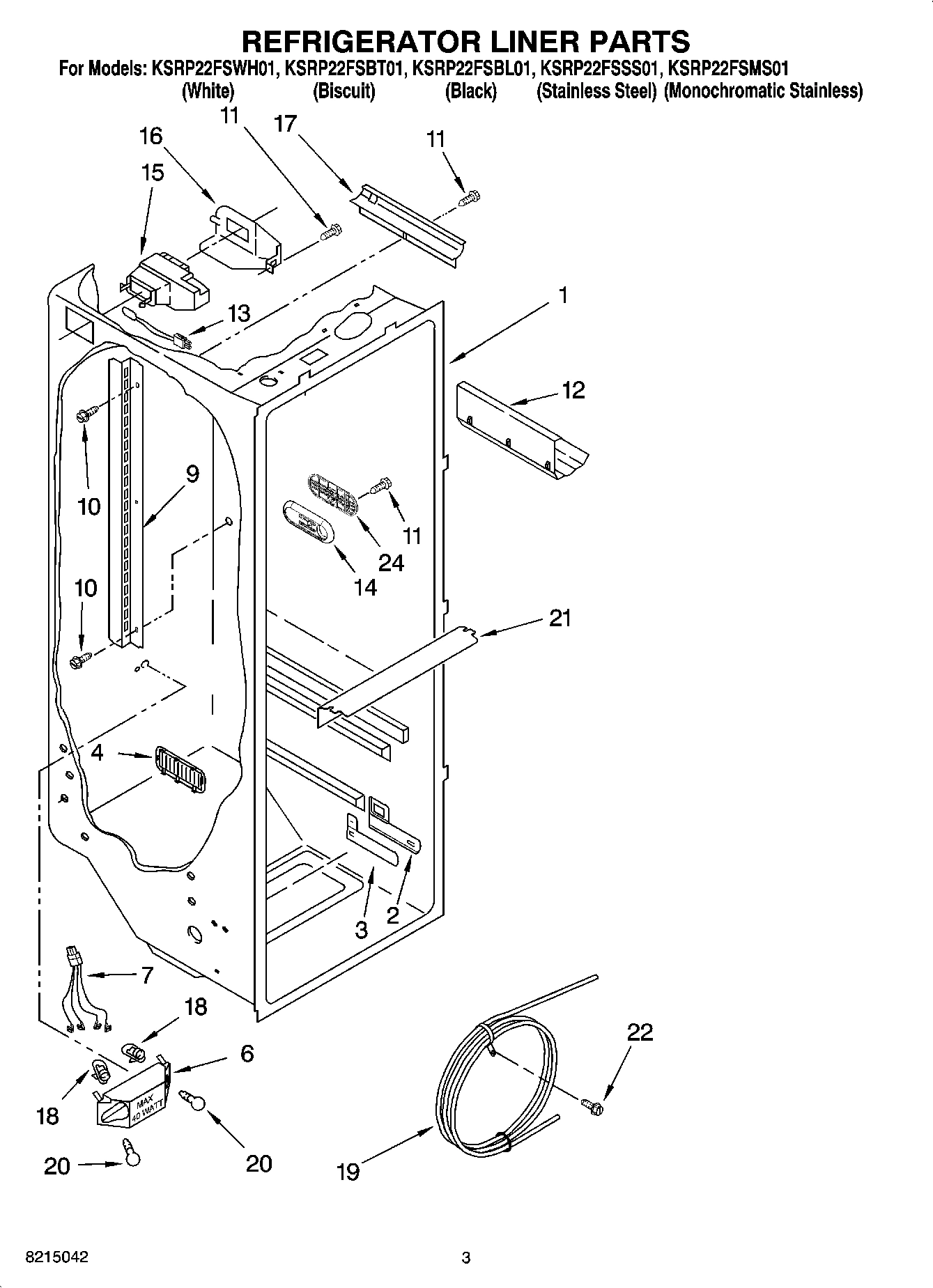 02 - REFRIGERATOR LINER PARTS