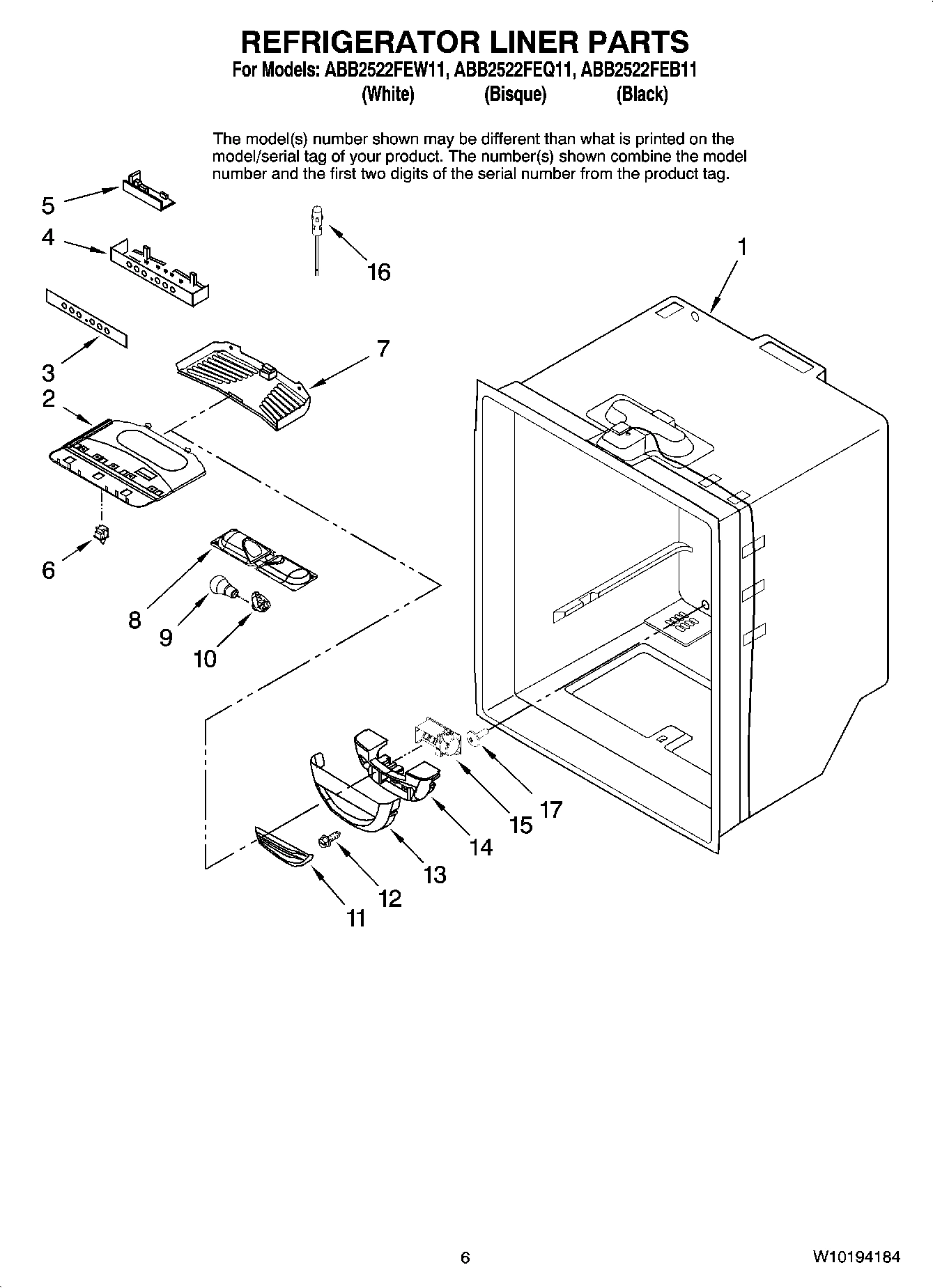 04 - REFRIGERATOR LINER PARTS