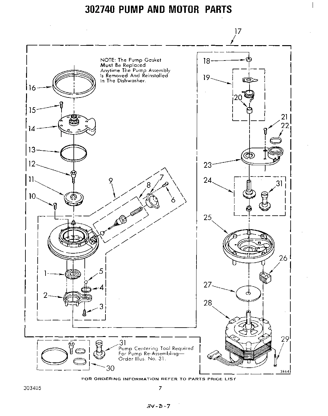 05 - 302740 PUMP AND MOTOR