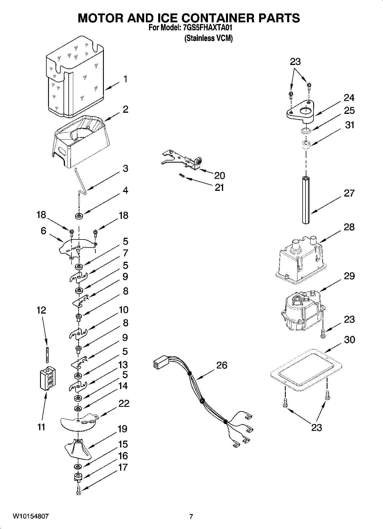 05 - MOTOR AND ICE CONTAINER PARTS