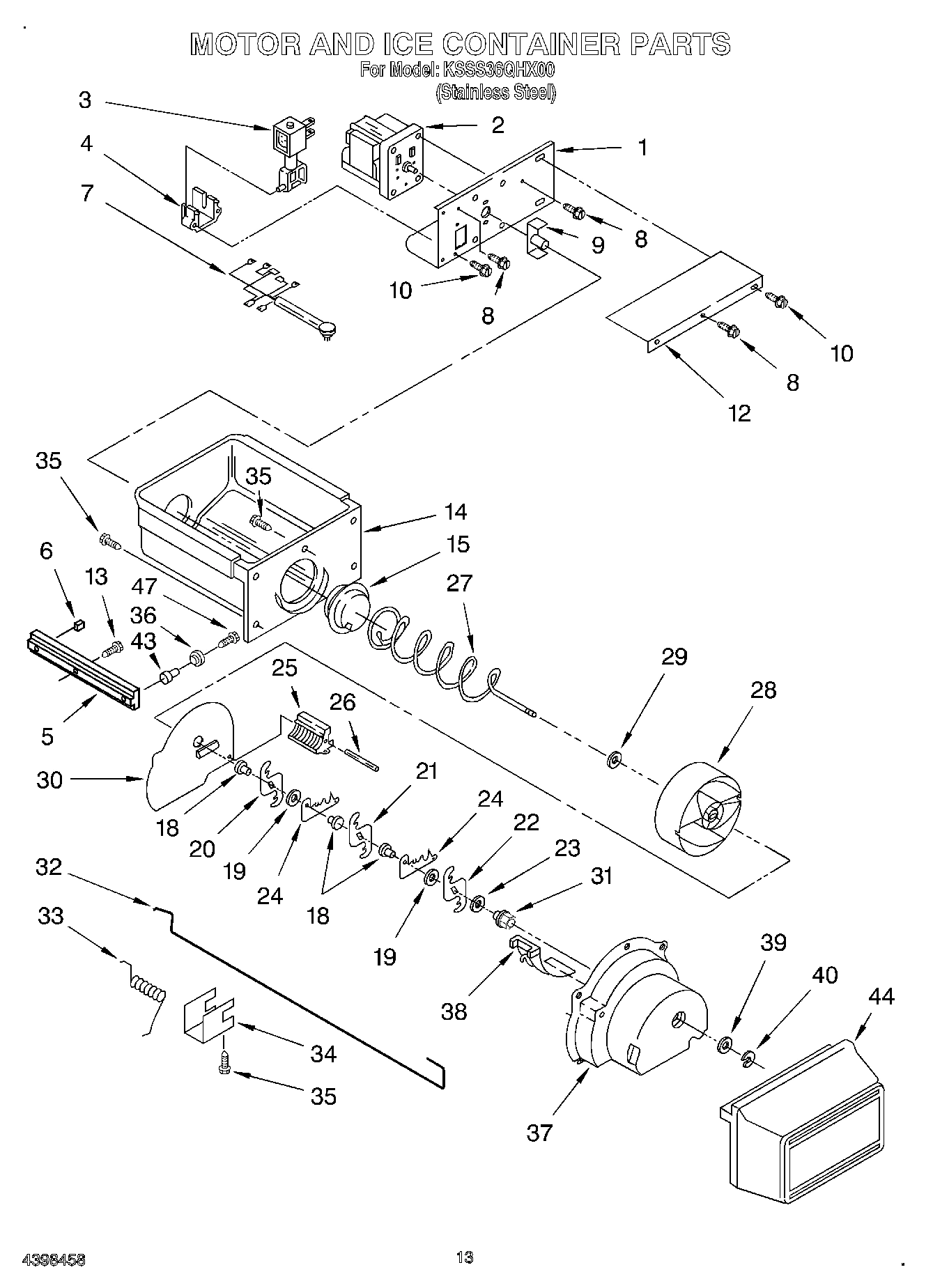 10 - MOTOR AND ICE CONTAINER