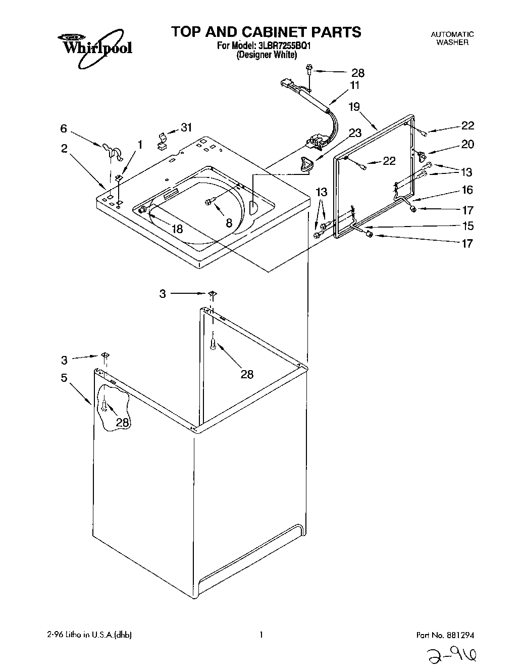 01 - TOP AND CABINET, LIT/OPTIONAL