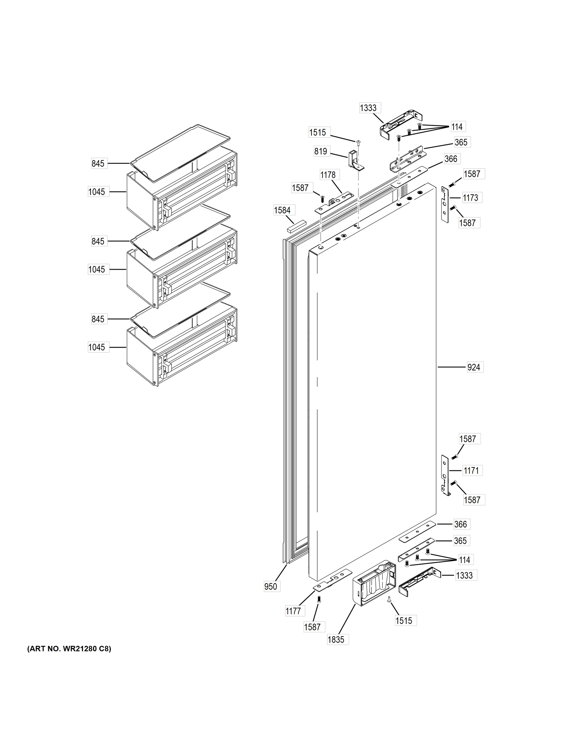 REFRIGERATOR DOOR - RH