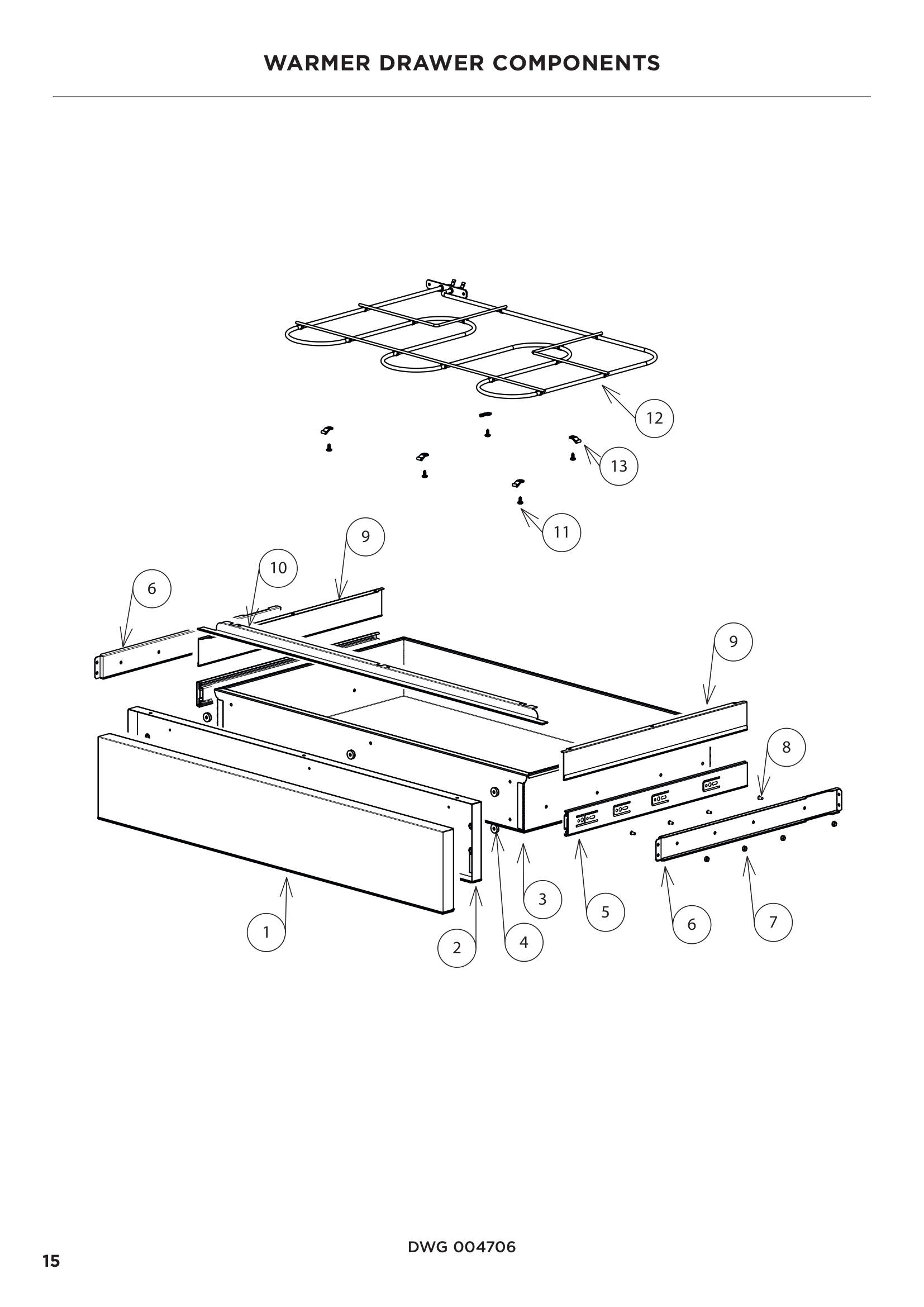 WARMER DRAWER COMPONENTS