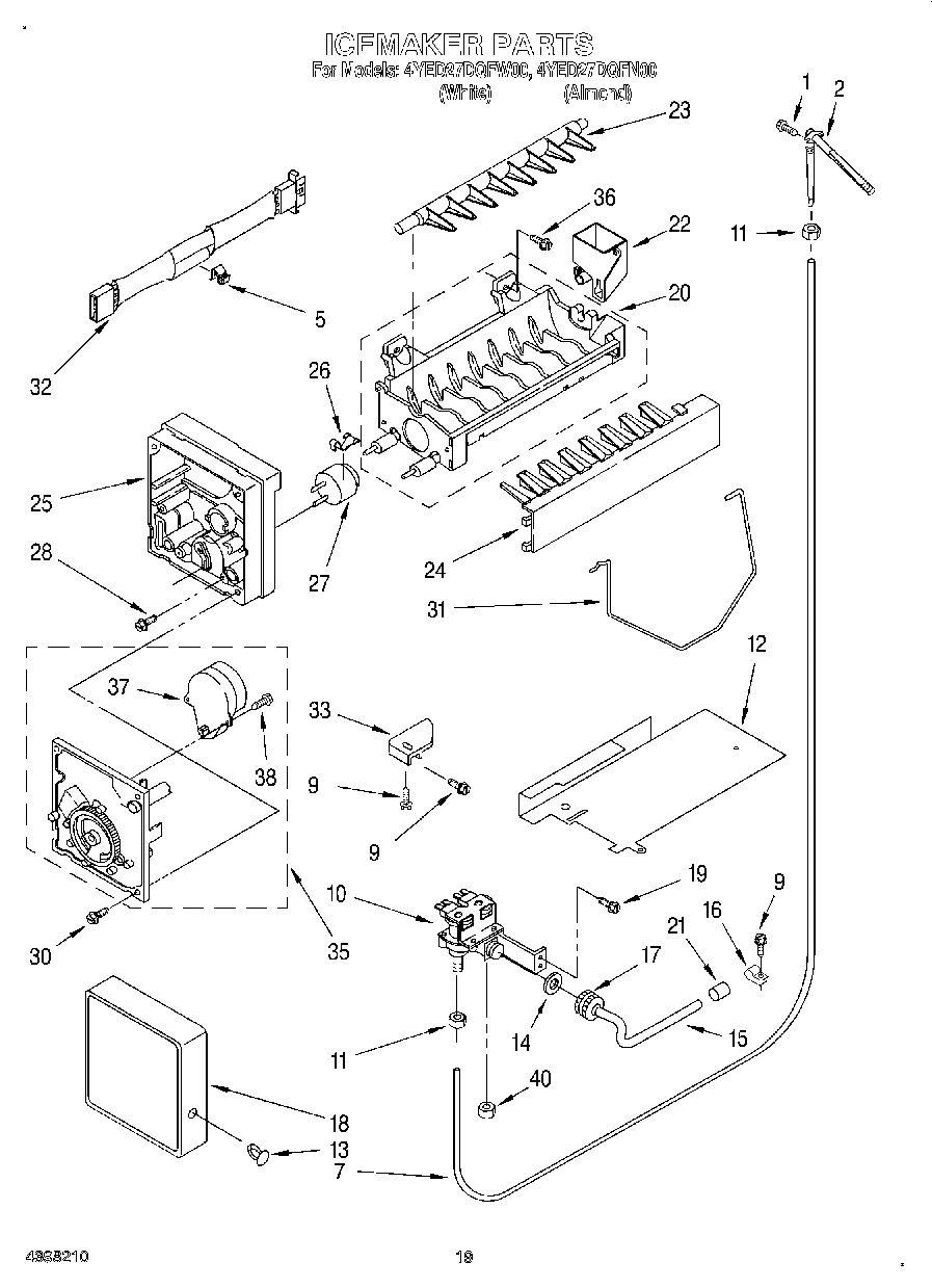 12 - ICEMAKER, OPTIONAL