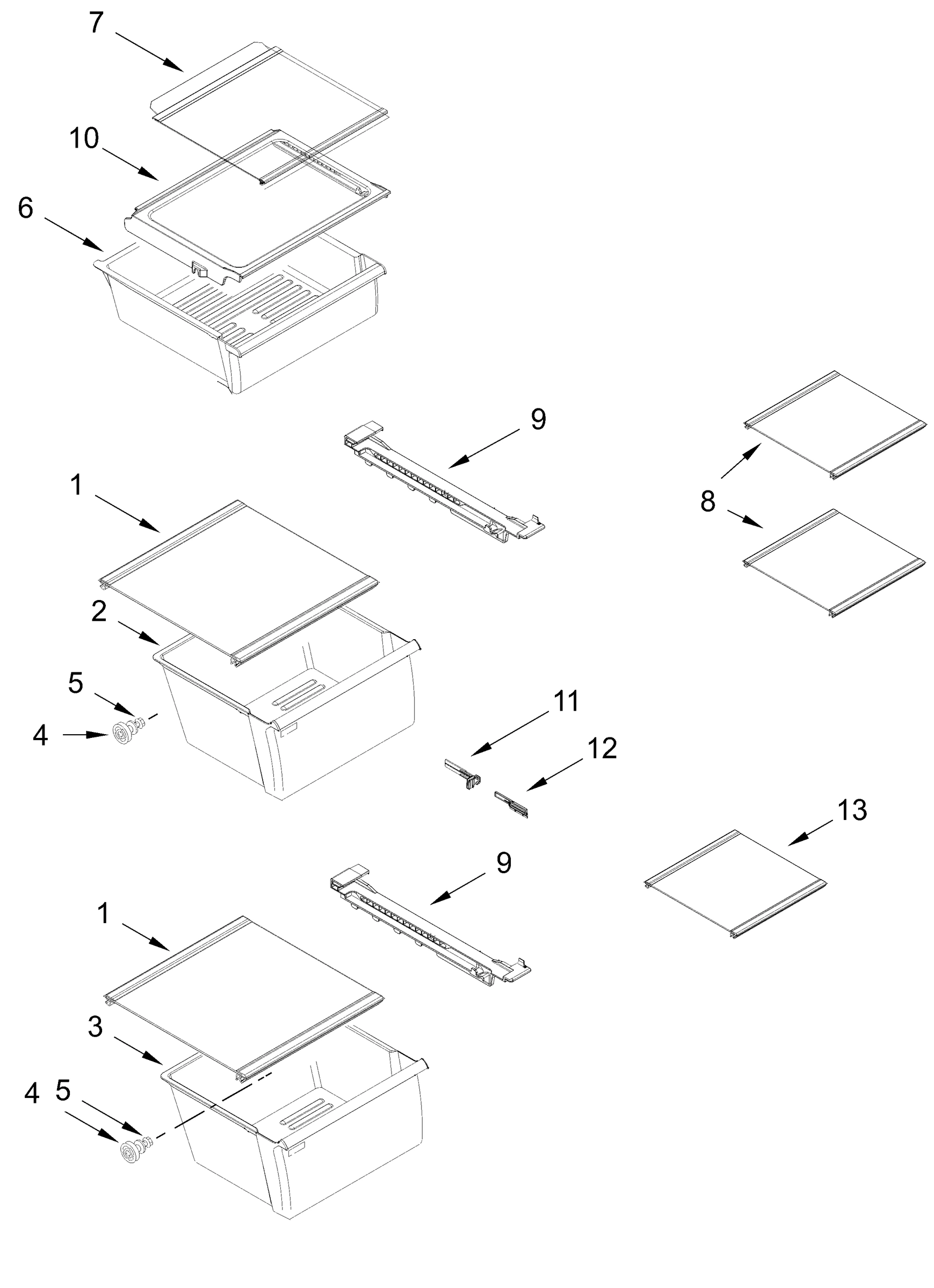 REFRIGERATOR SHELF PARTS