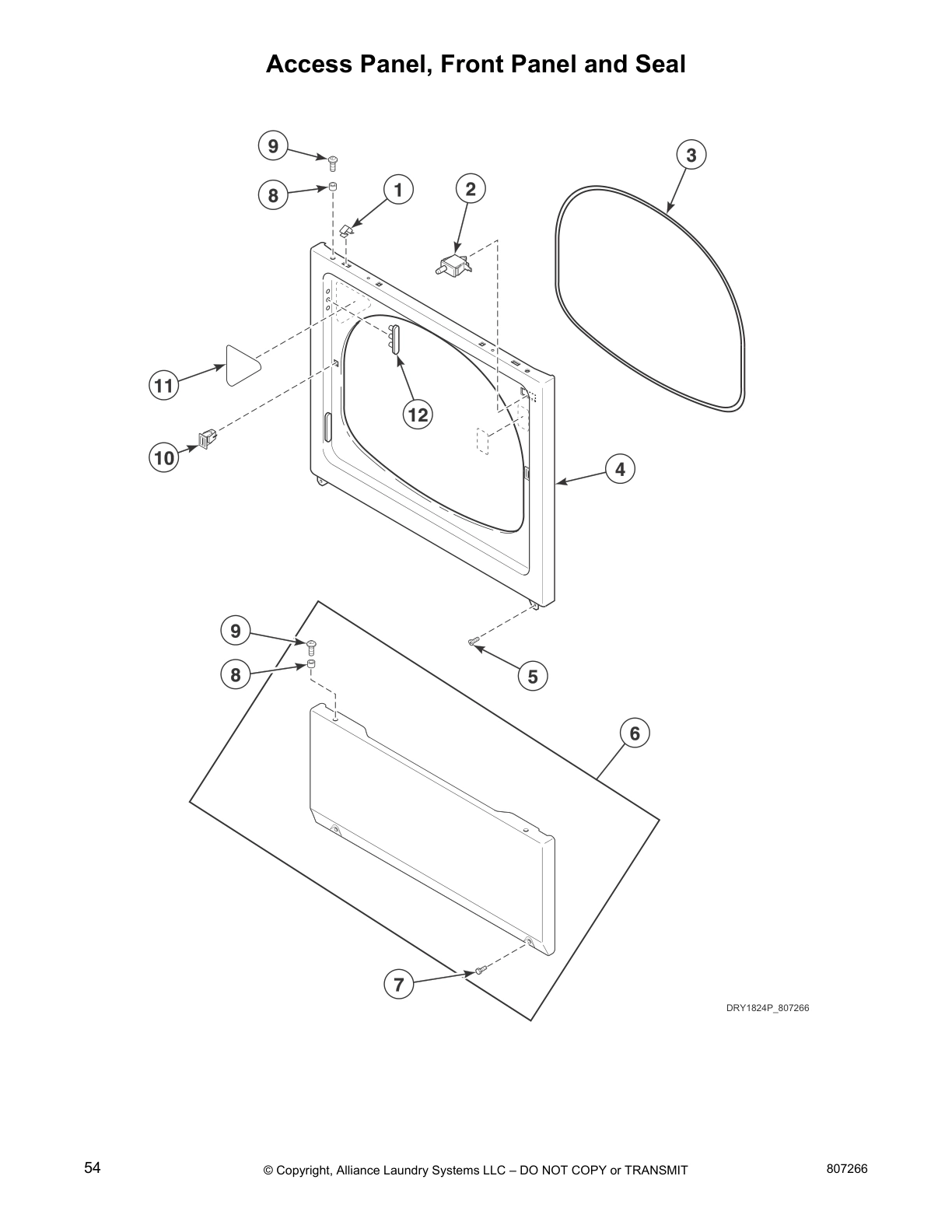Access Panel, Front Panel and Seal