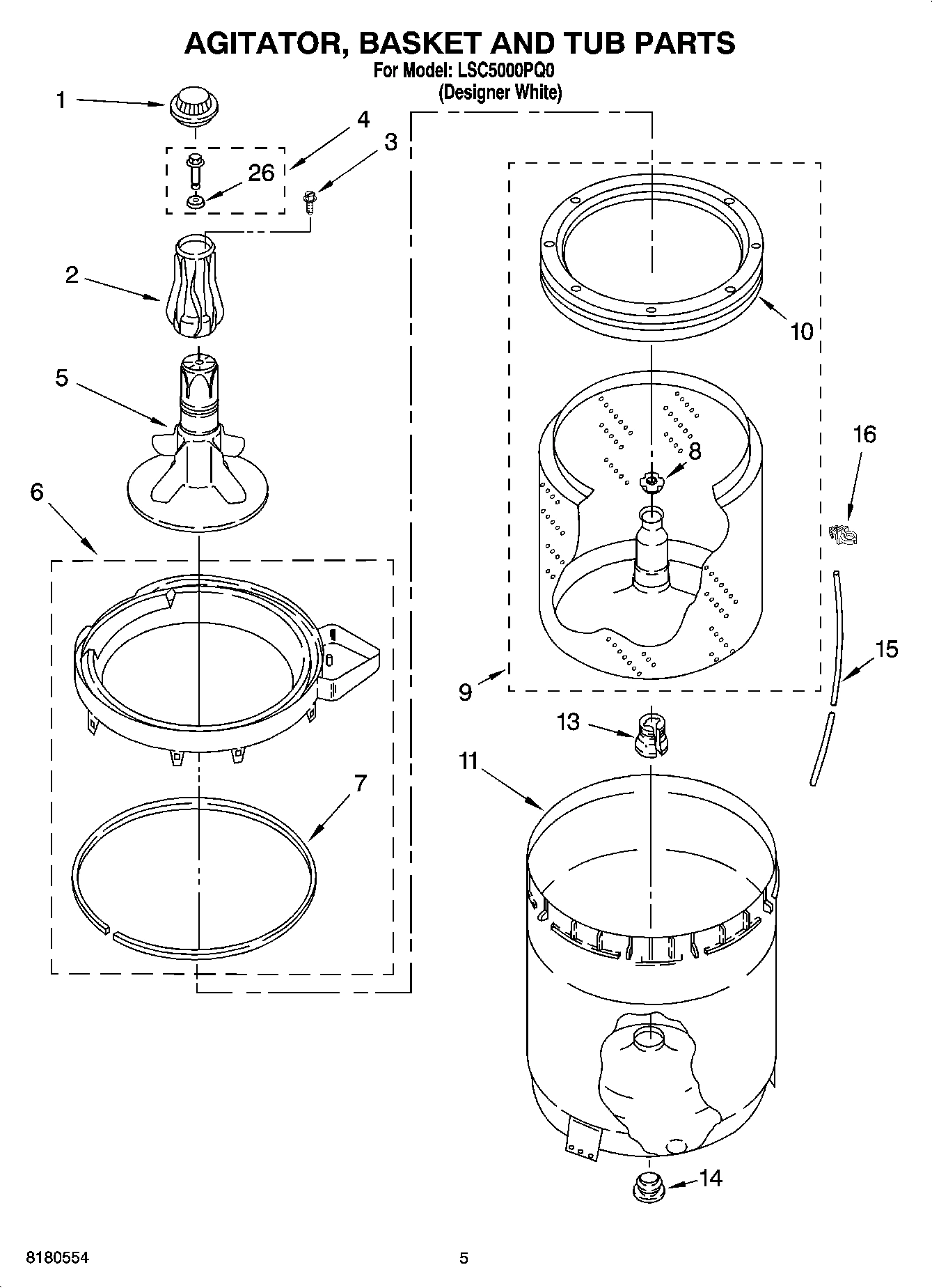 03 - AGITATOR, BASKET AND TUB PARTS