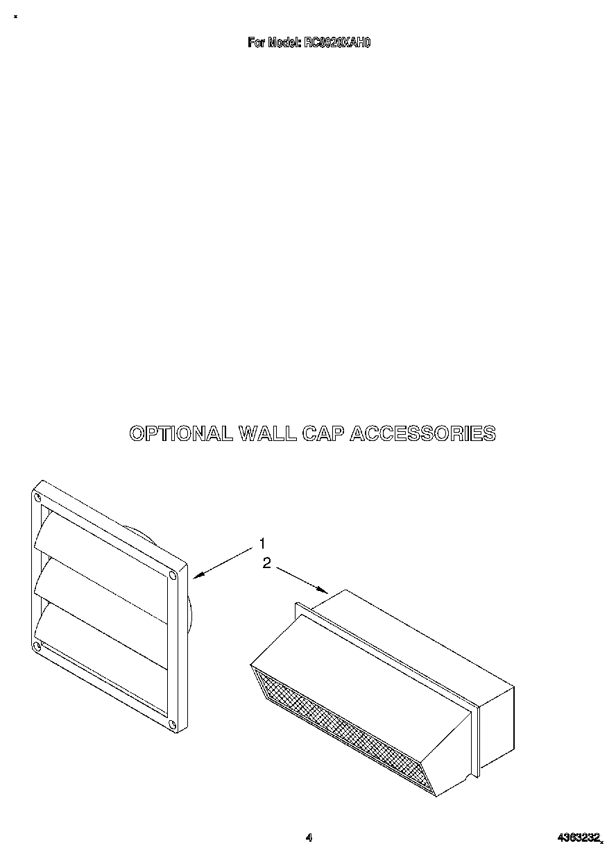 03 - OPTIONAL WALL CAP ACCESSORIES