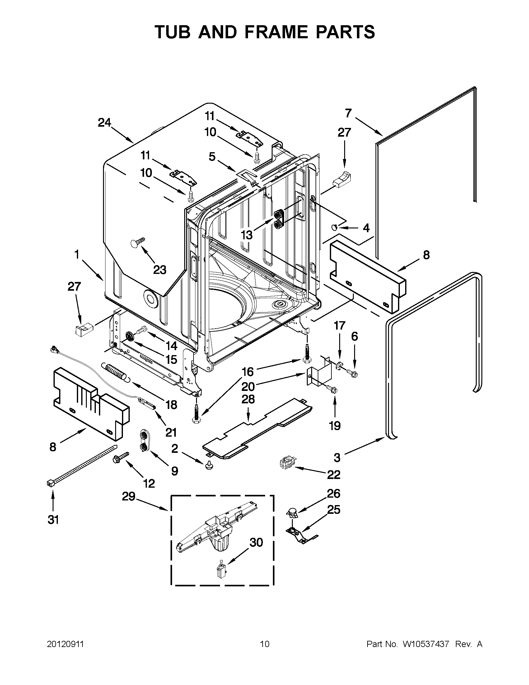 05 - TUB AND FRAME PARTS