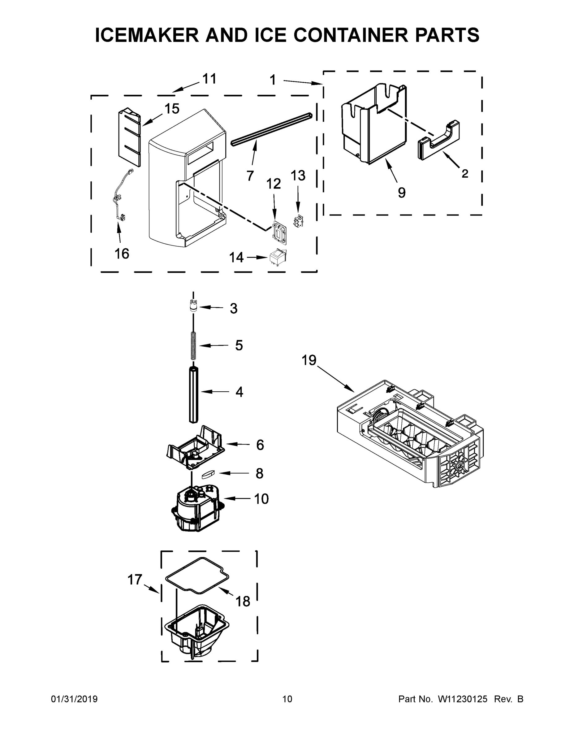 06 - ICEMAKER AND ICE CONTAINER PARTS
