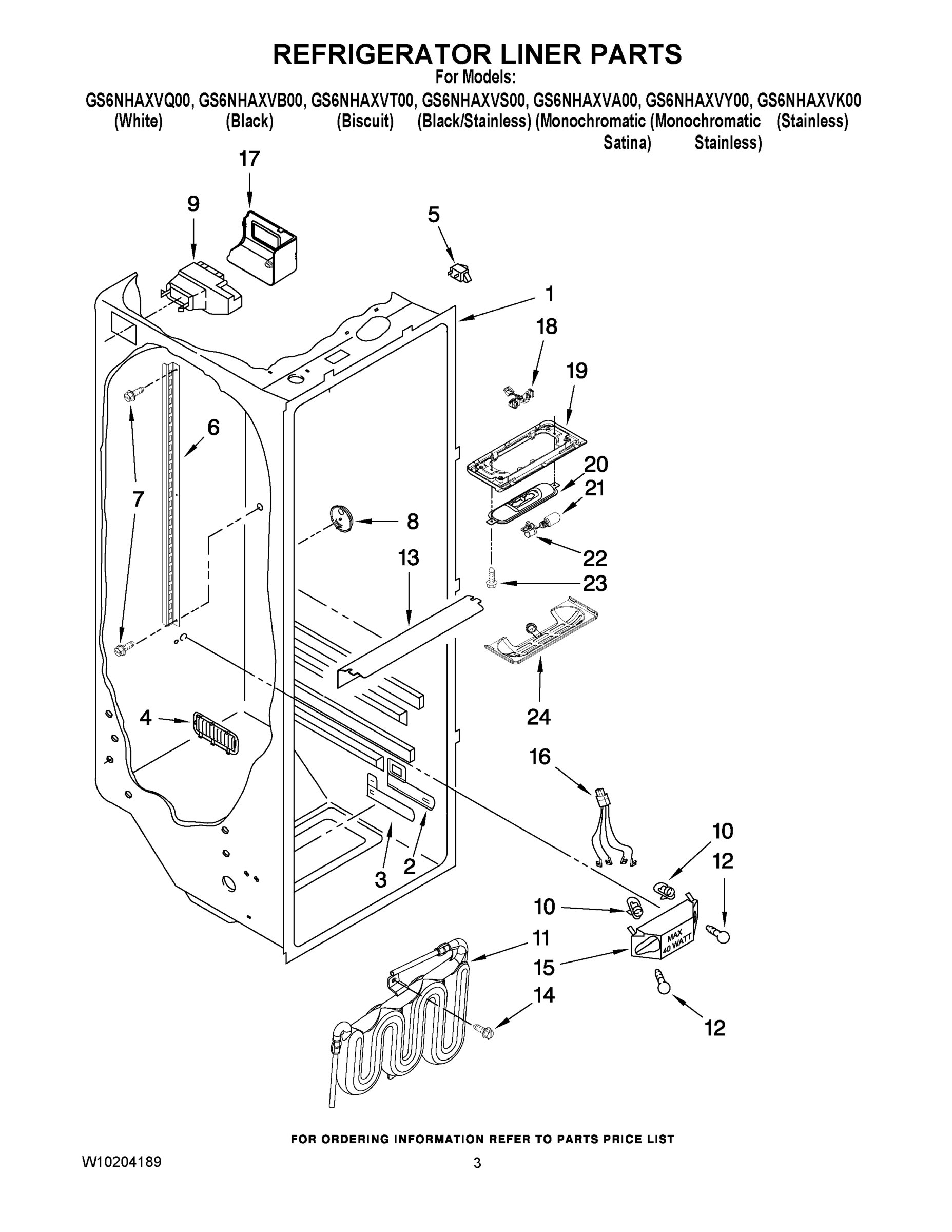 02 - REFRIGERATOR LINER PARTS