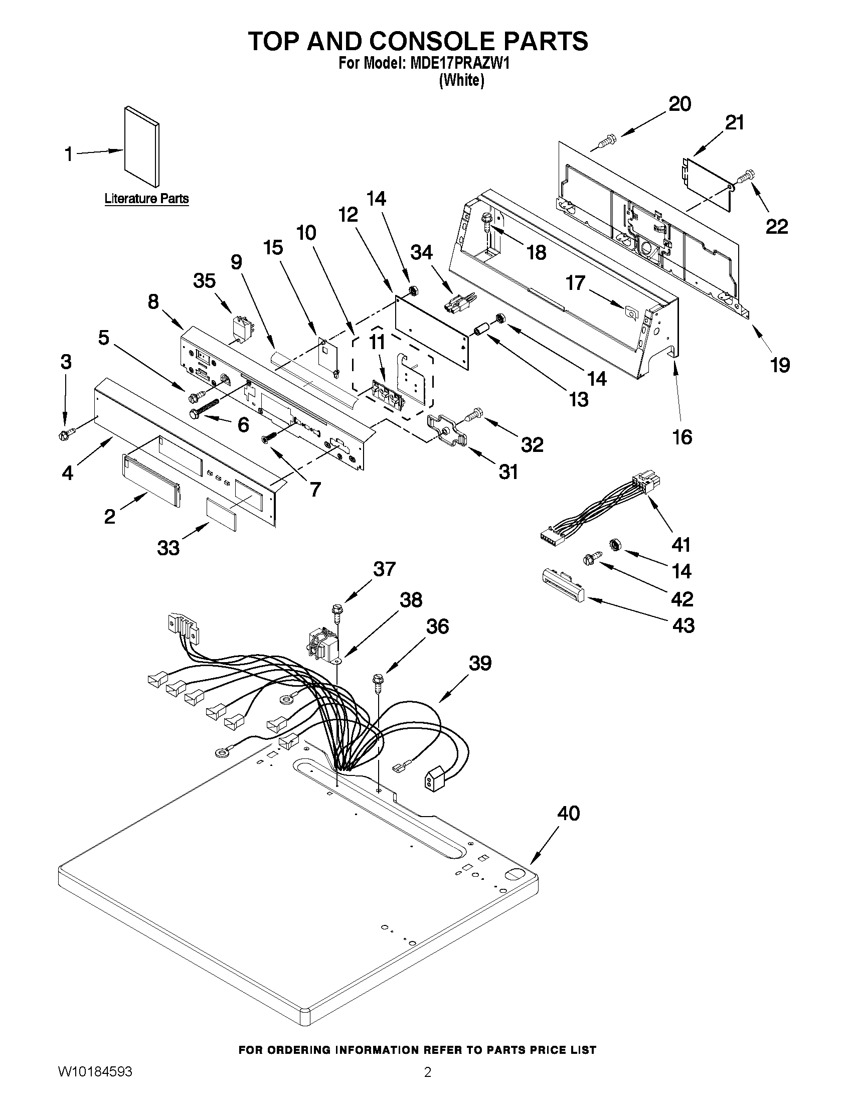 01 - TOP AND CONSOLE PARTS