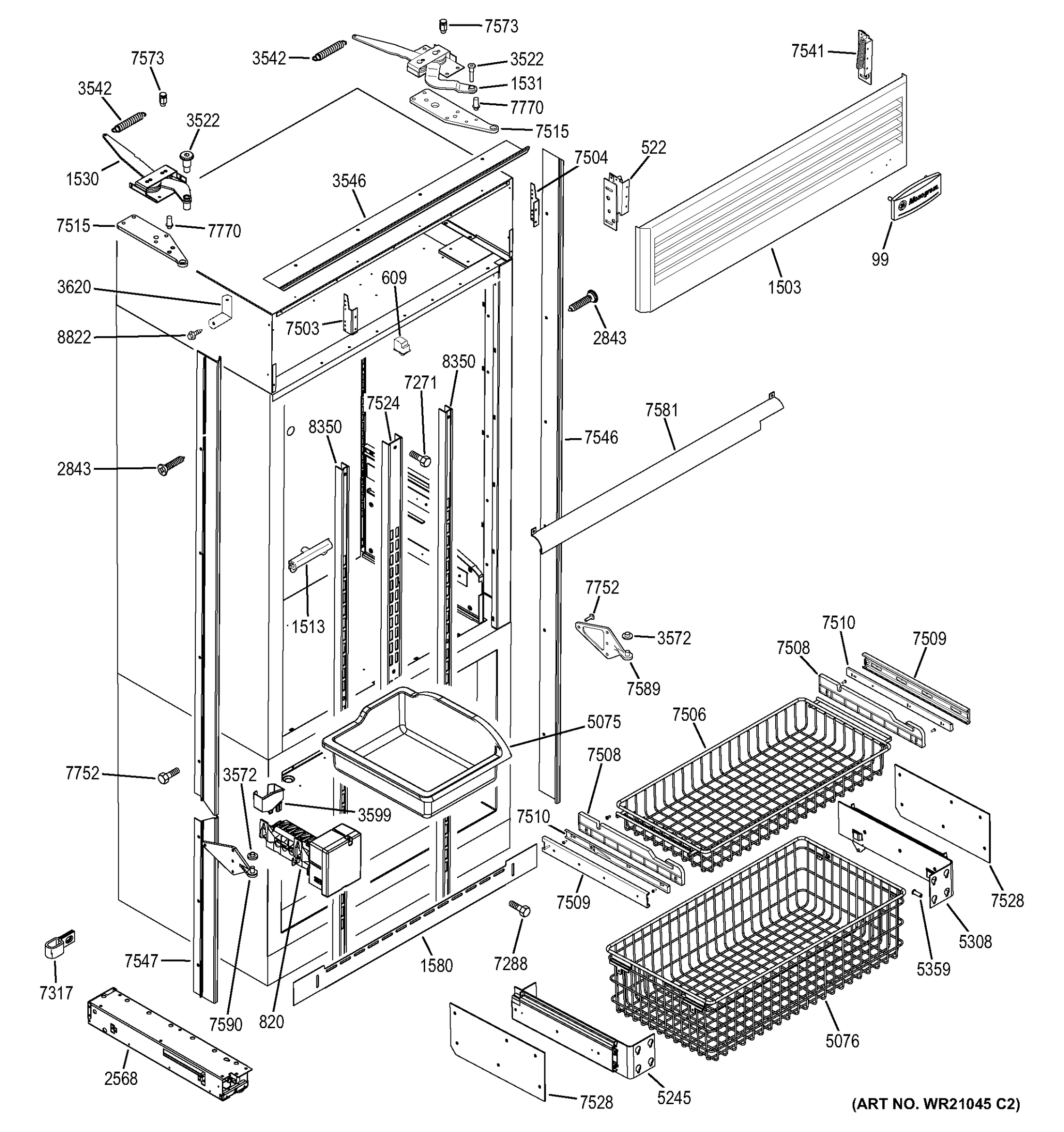 FREEZER SECTION, TRIM & COMPONENTS