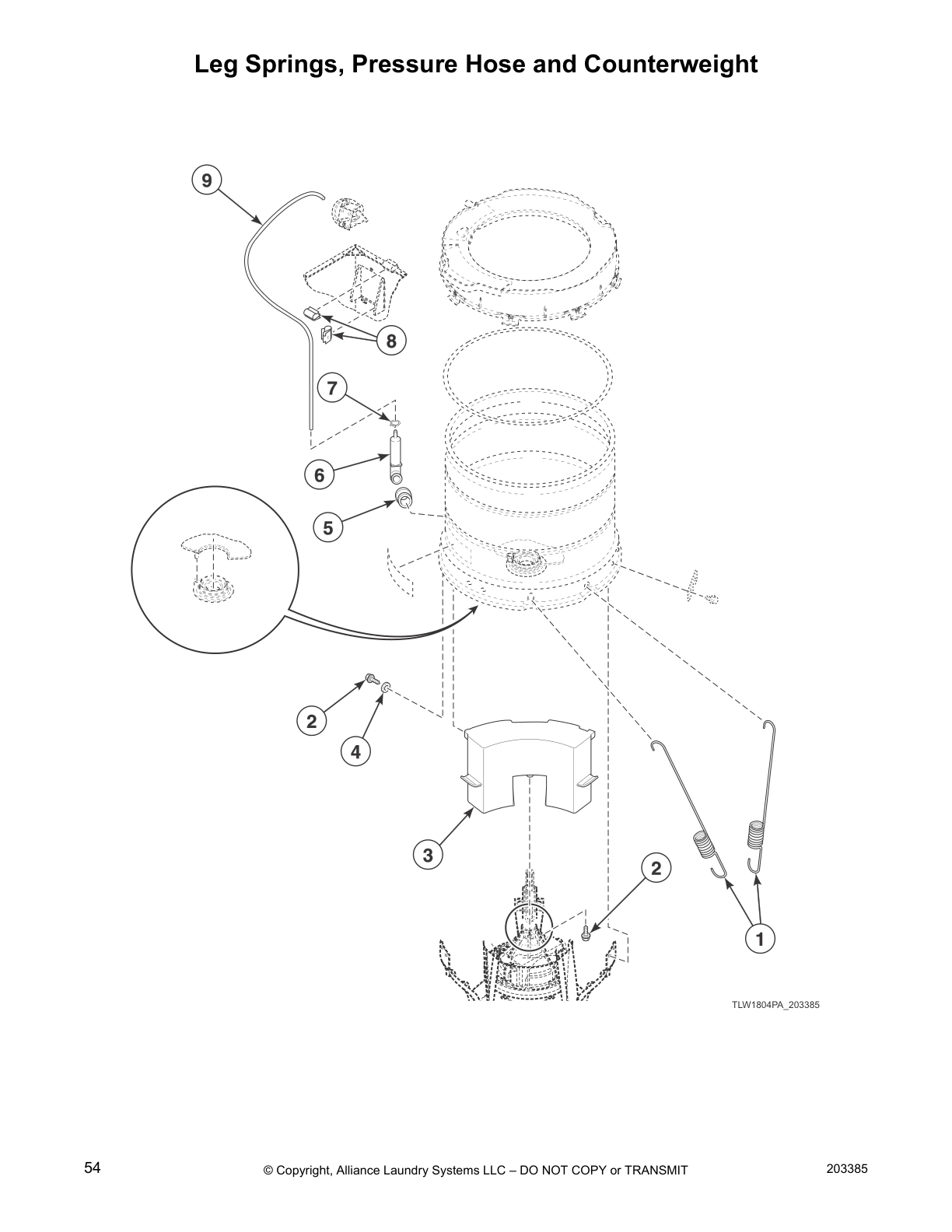 Leg Springs, Pressure Hose and Counterweight