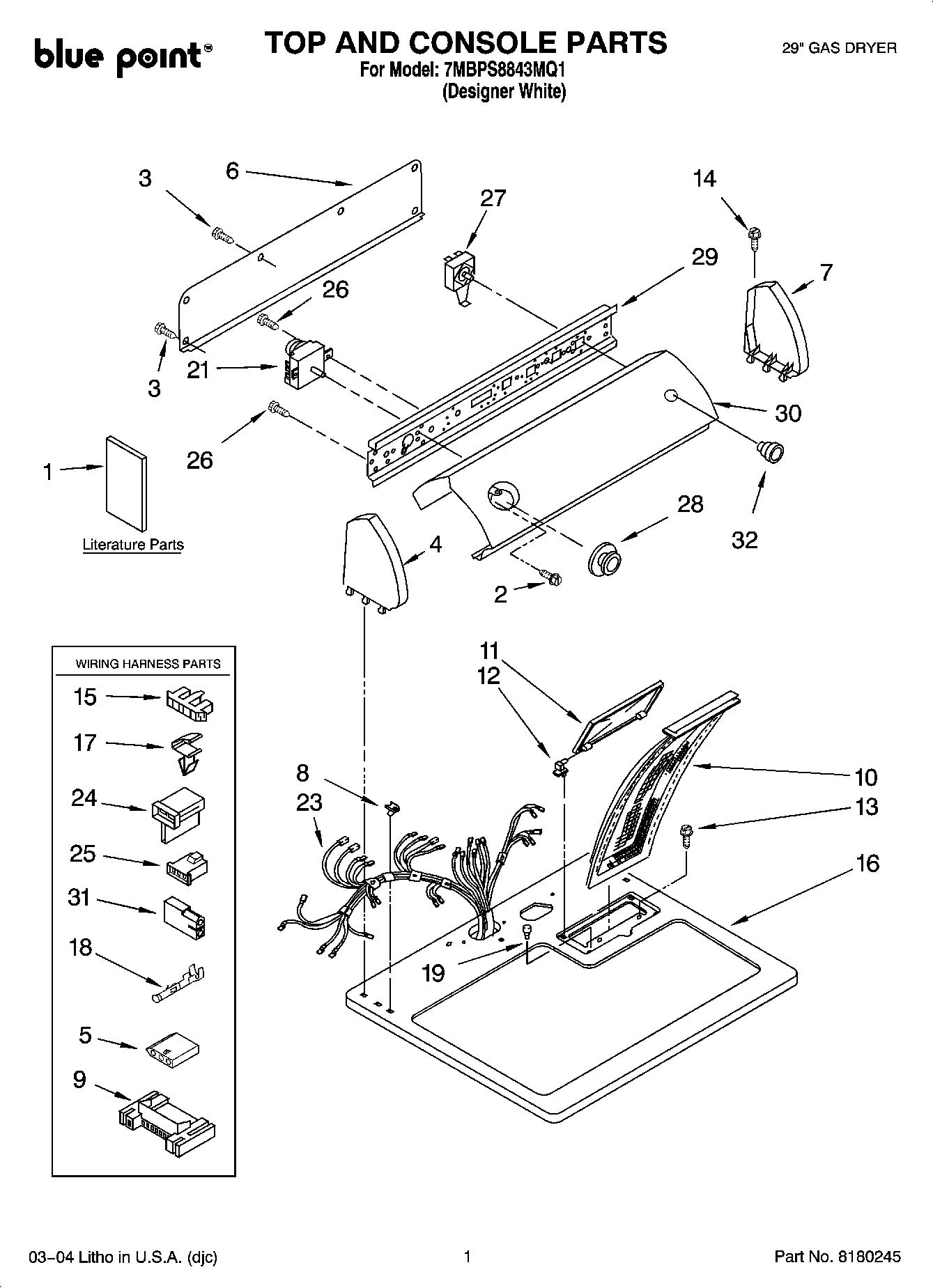 01 - TOP AND CONSOLE PARTS