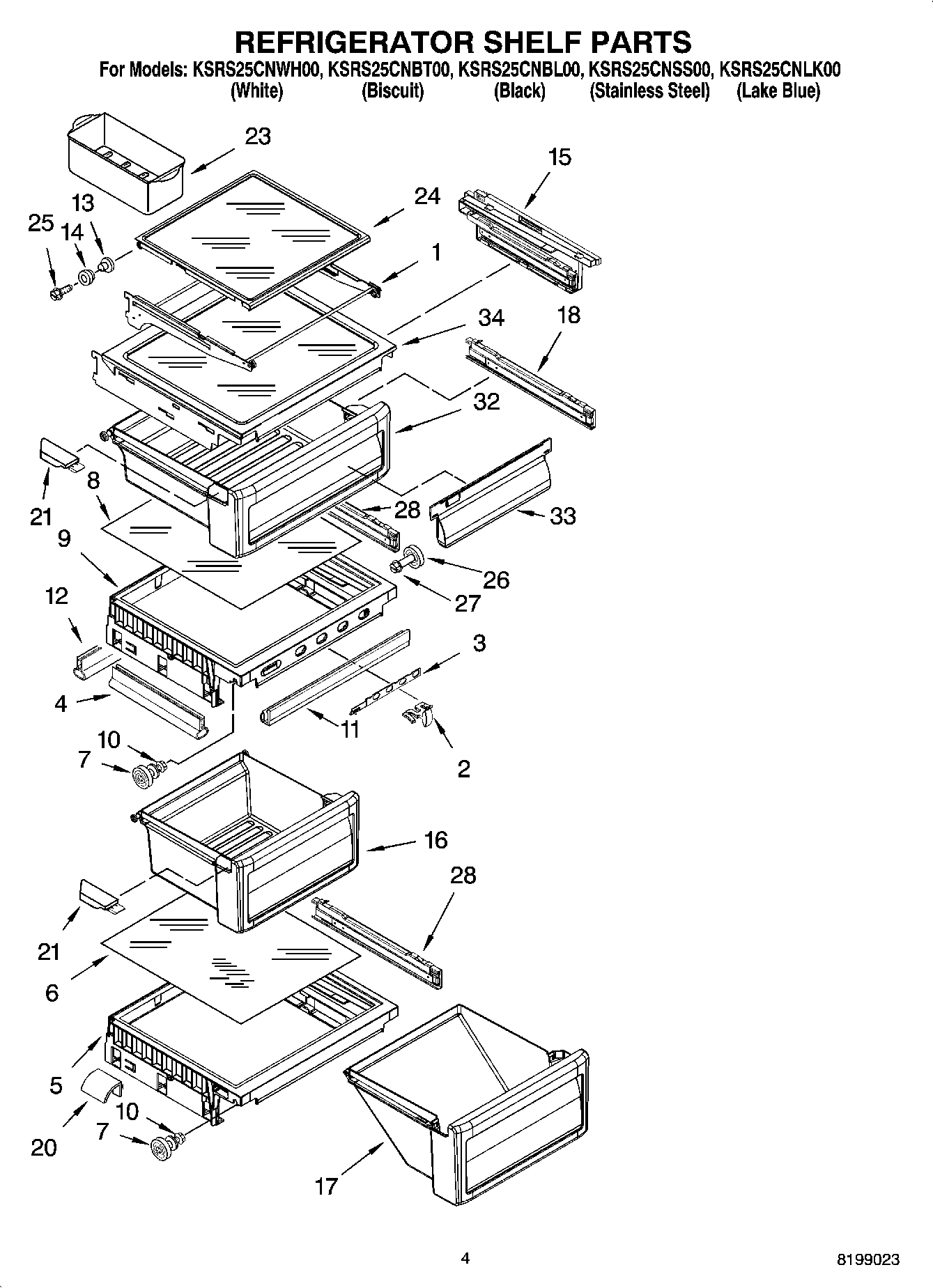 03 - REFRIGERATOR SHELF PARTS