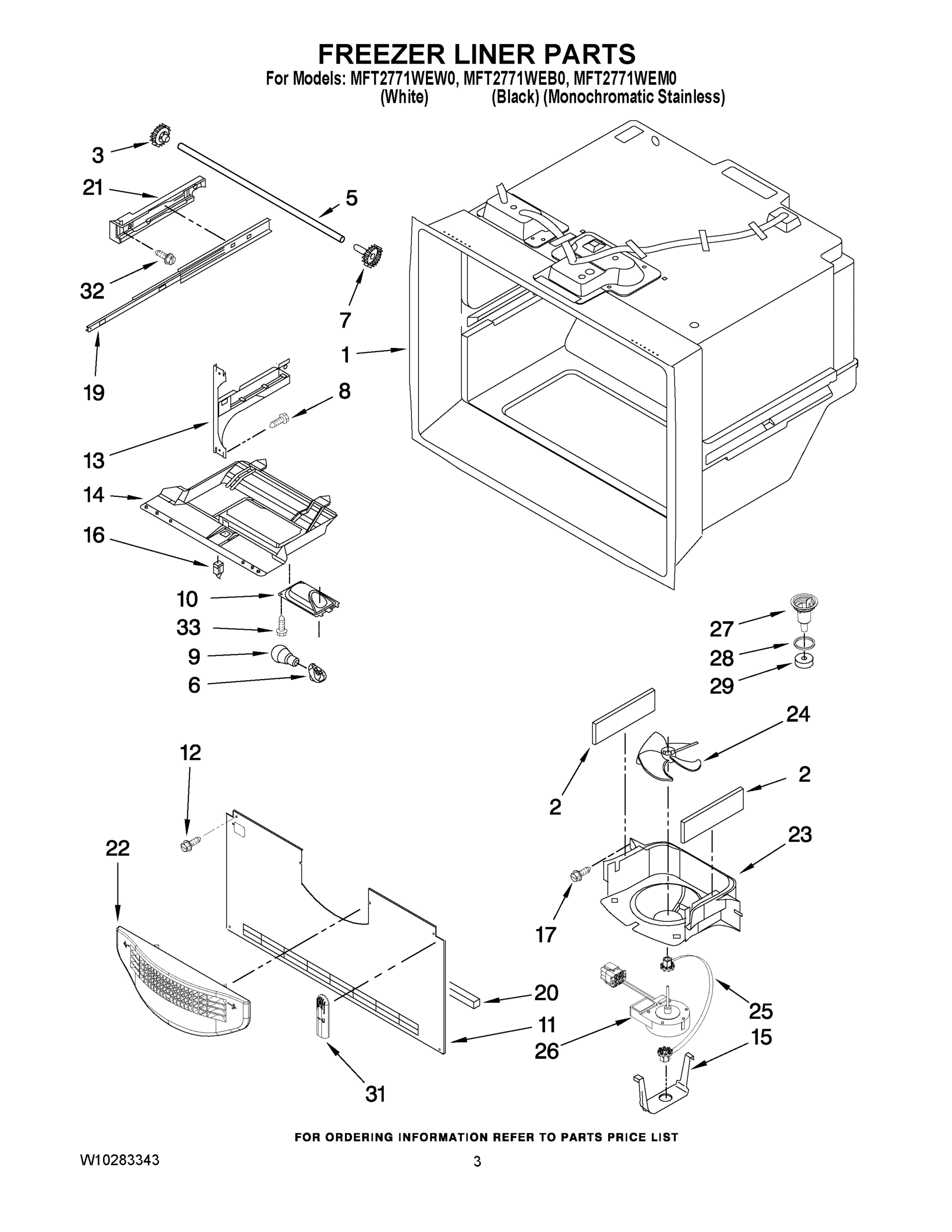 02 - FREEZER LINER PARTS