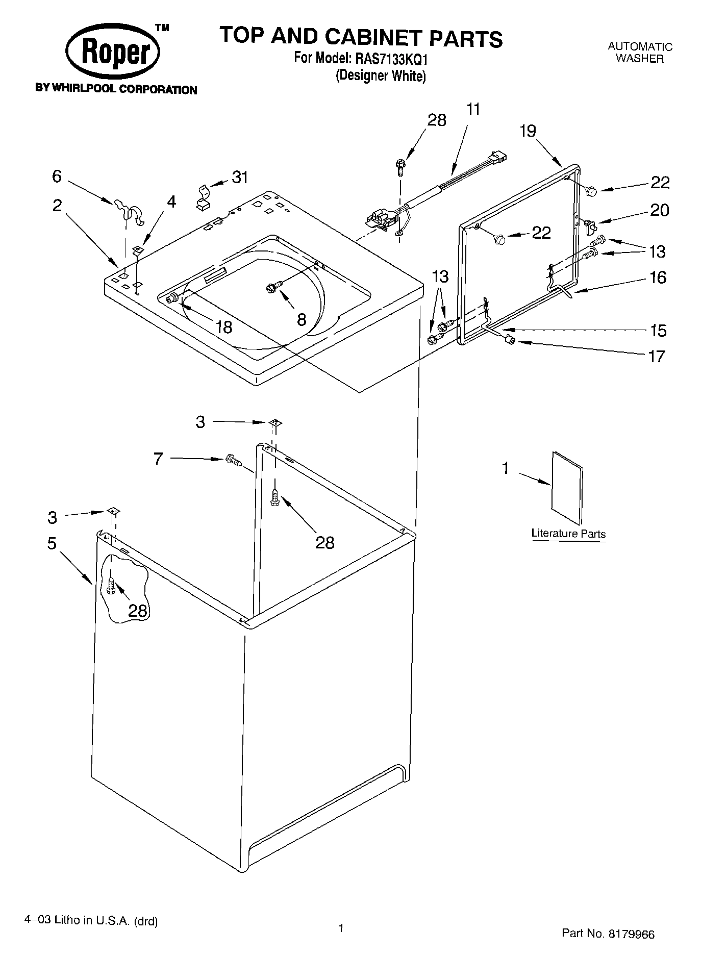 01 - TOP AND CABINET PARTS