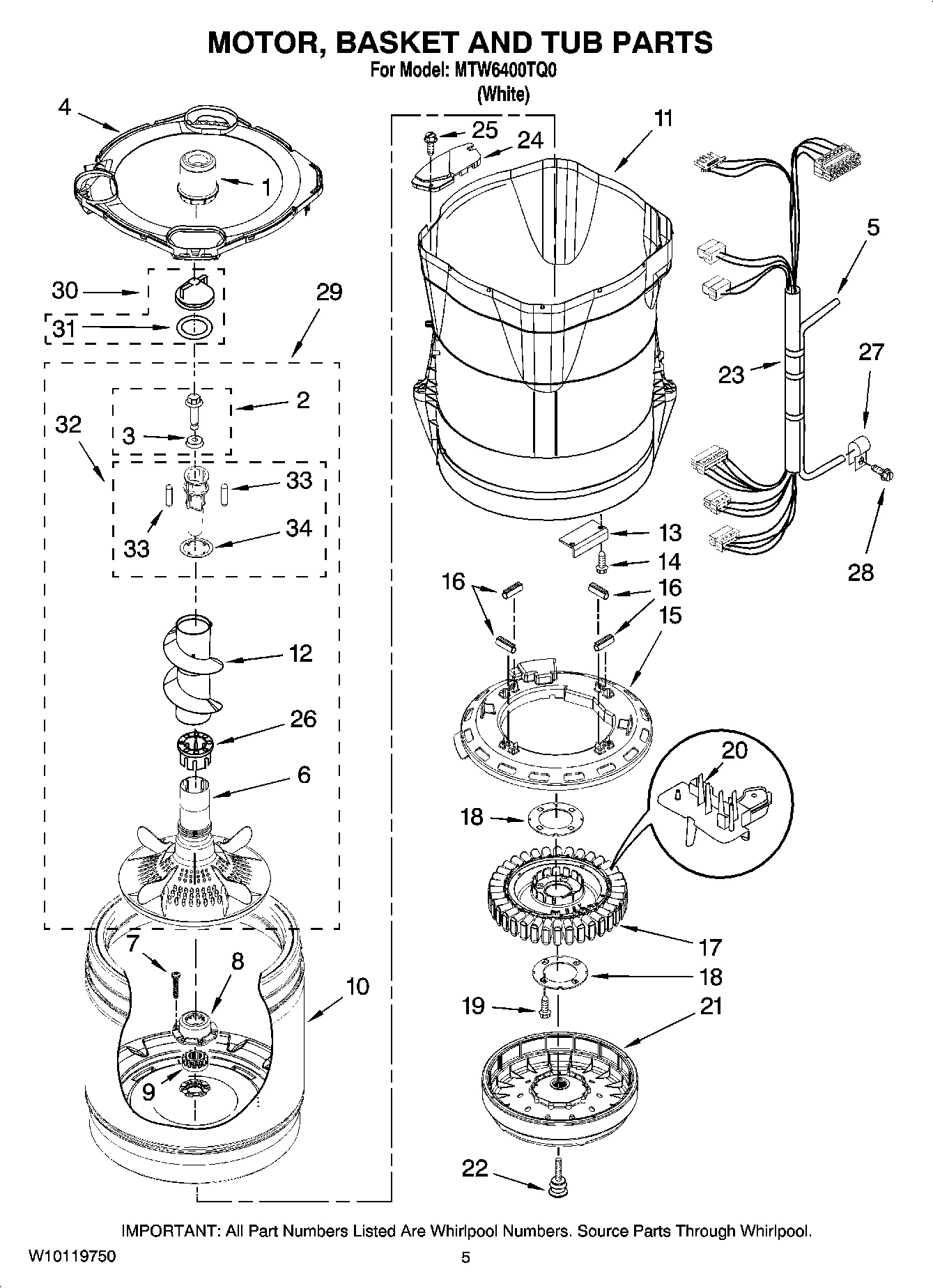 03 - MOTOR, BASKET AND TUB PARTS