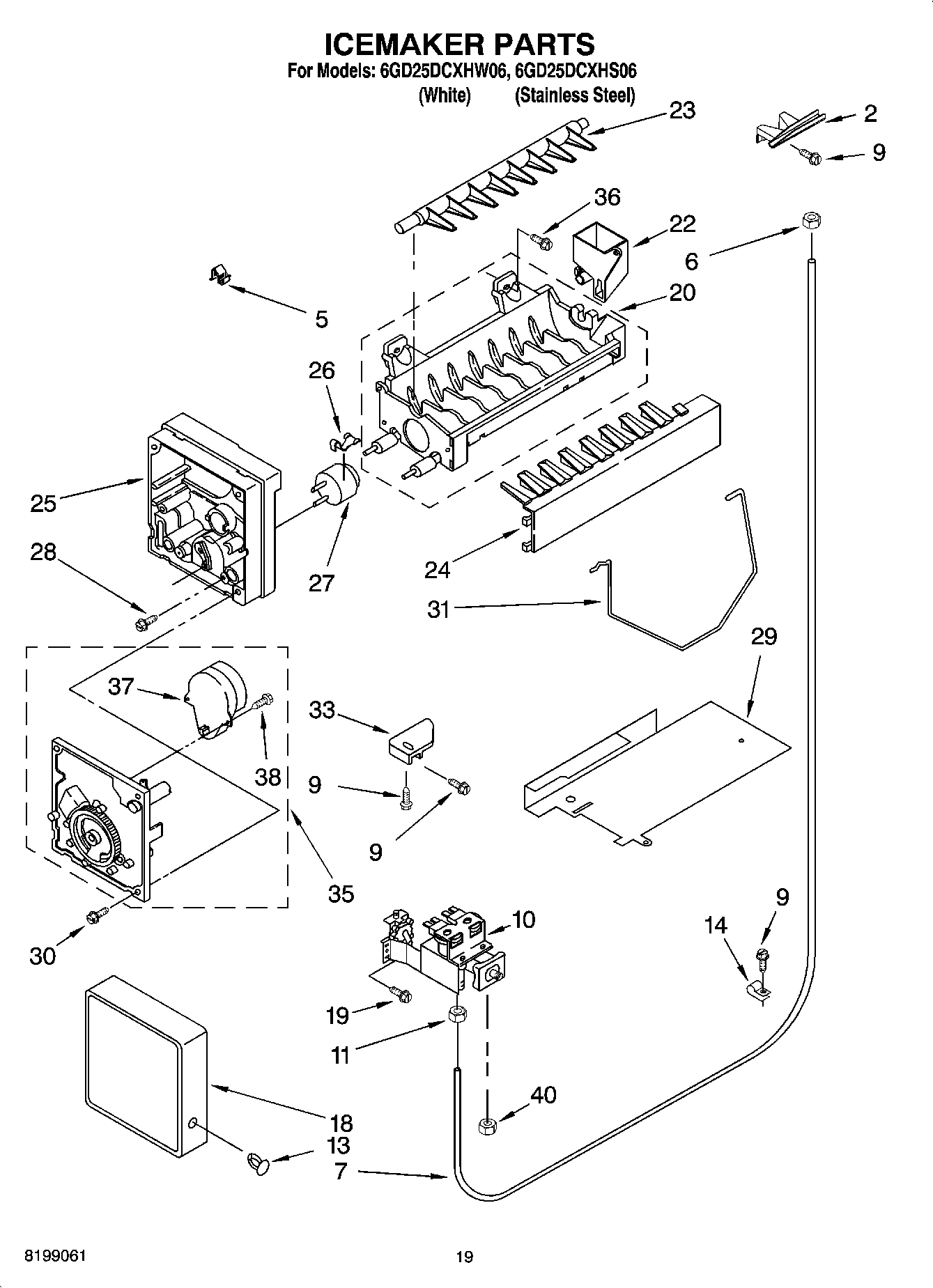 12 - ICEMAKER PARTS, PARTS NOT ILLUSTRATED
