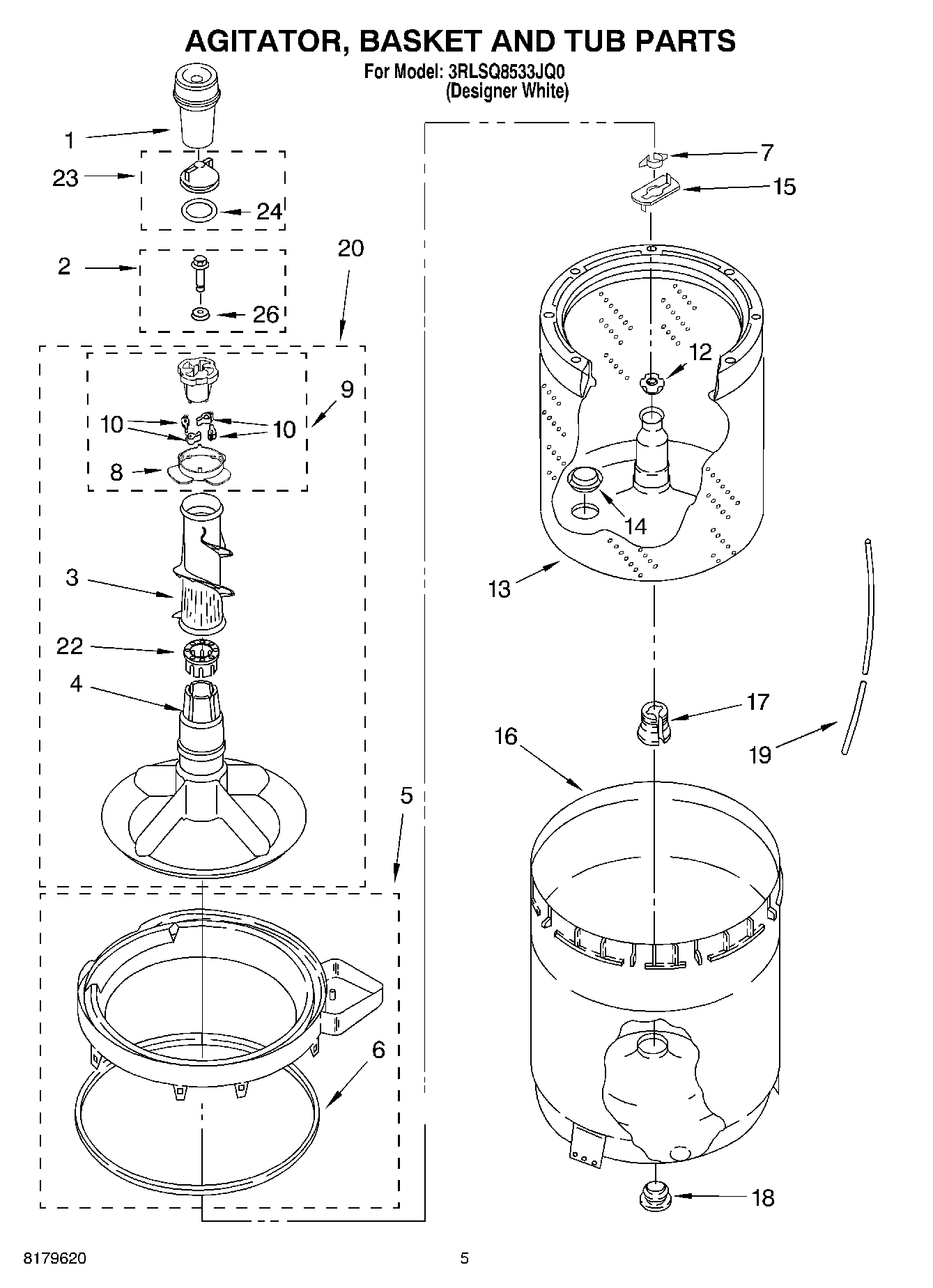 03 - AGITATOR, BASKET AND TUB