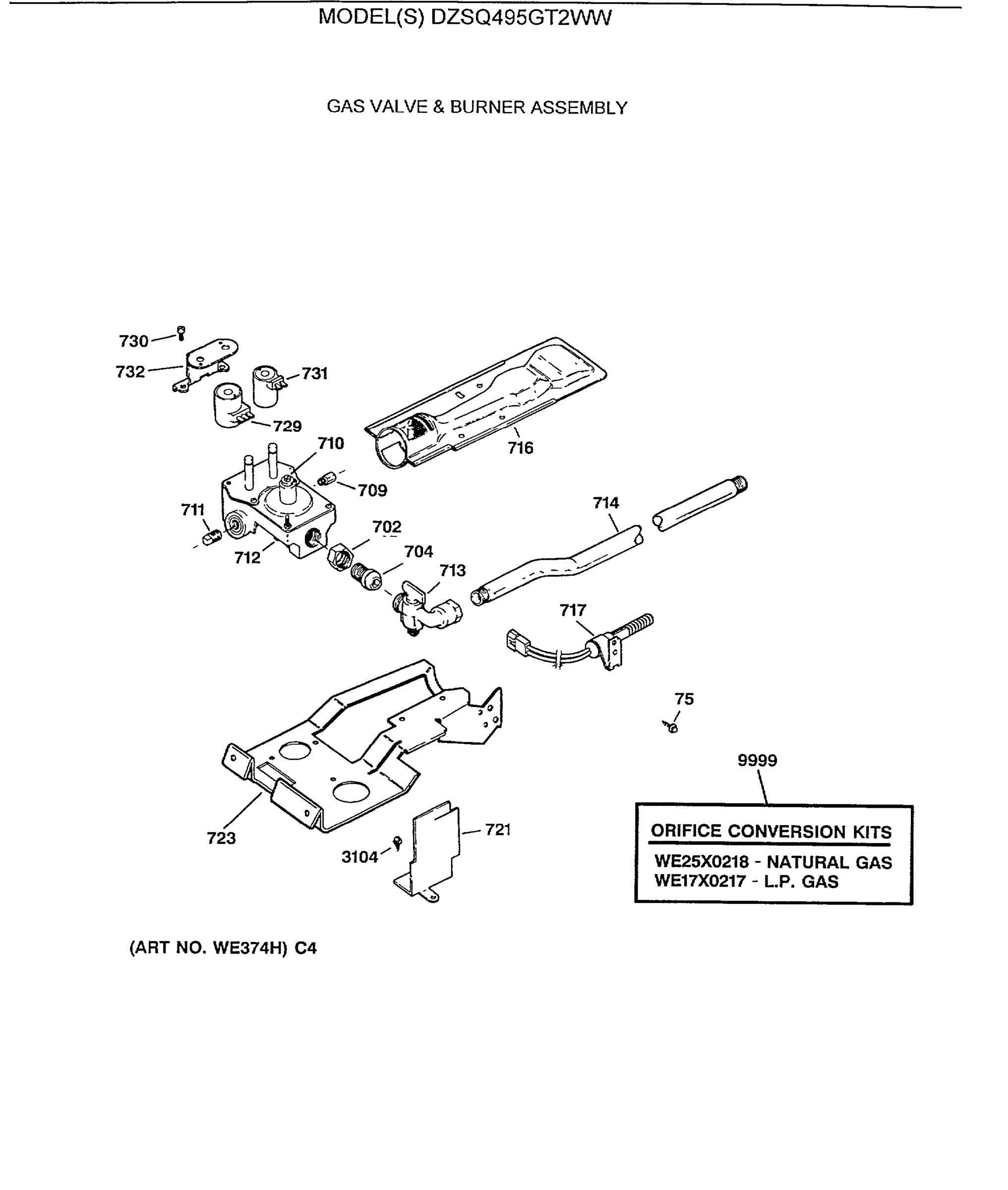 GAS VALVE & BURNER ASSEMBLY