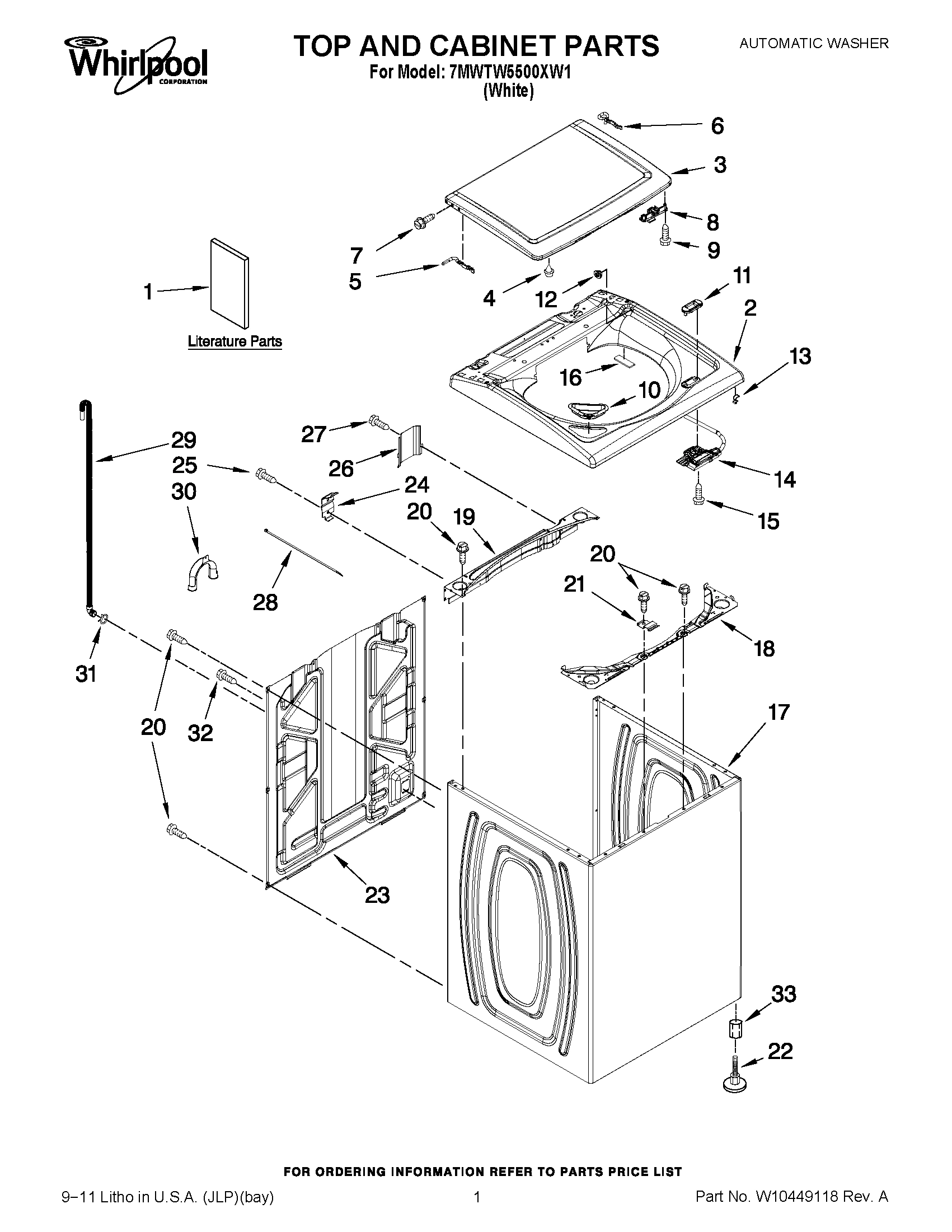 01 - TOP AND CABINET PARTS
