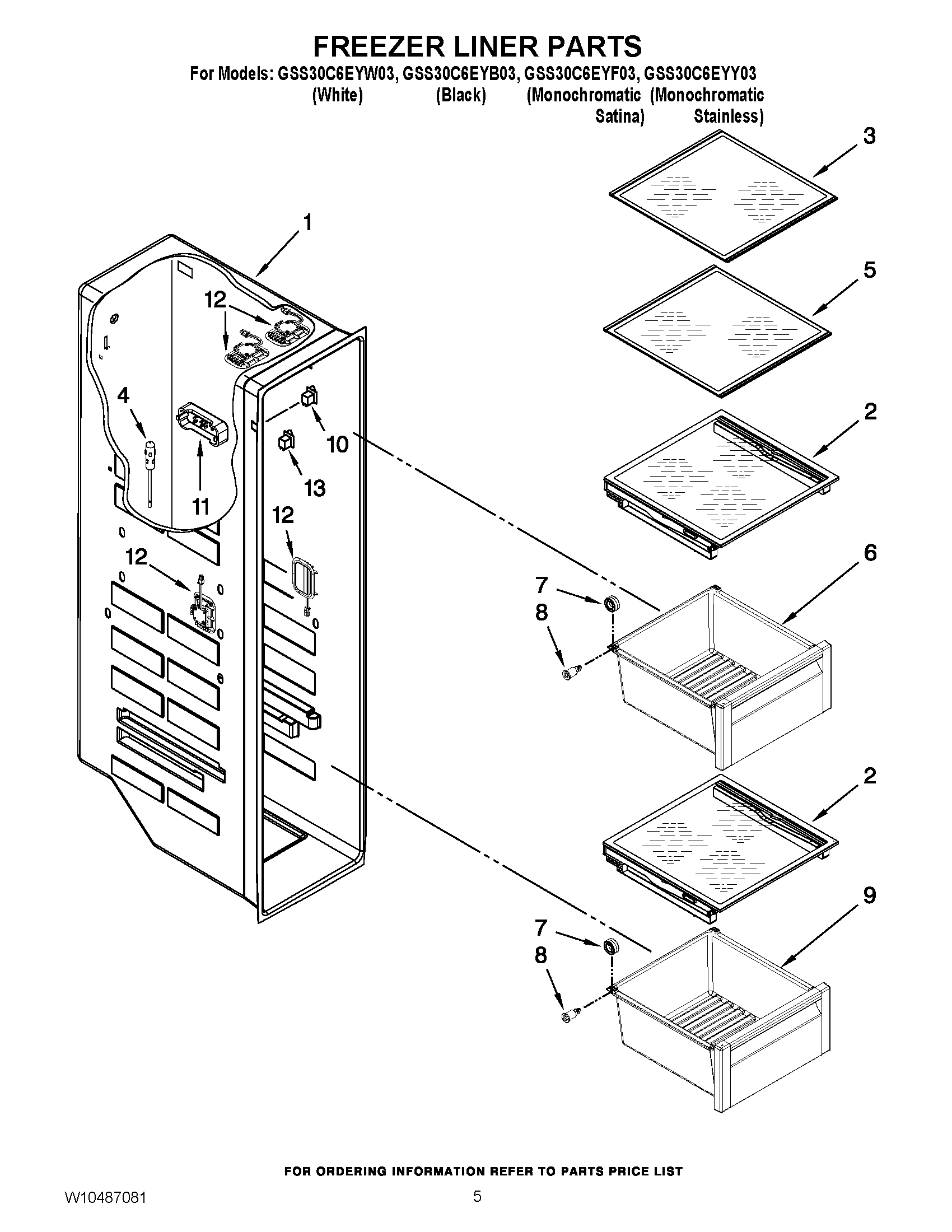 04 - FREEZER LINER PARTS