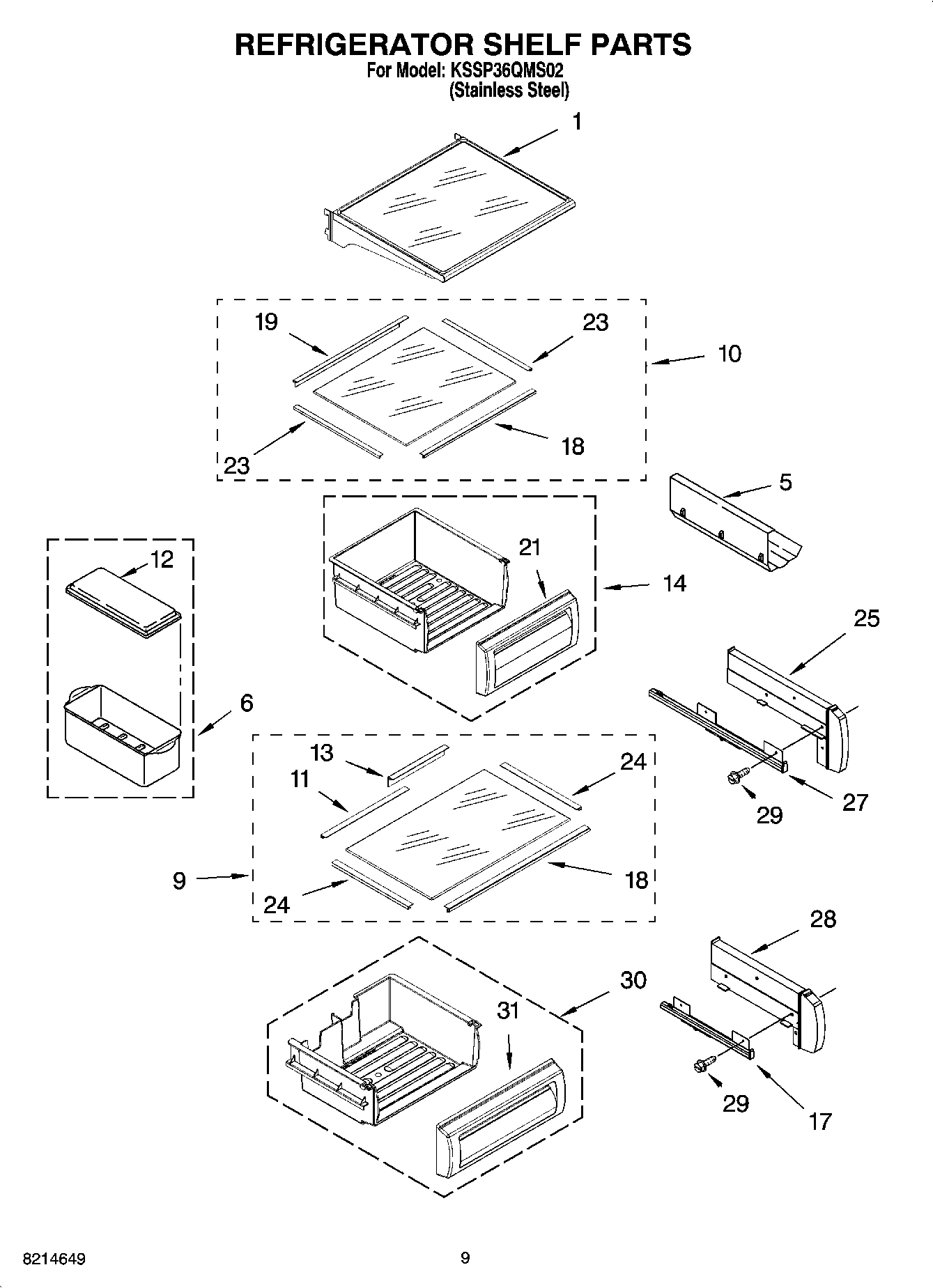 07 - REFRIGERATOR SHELF PARTS
