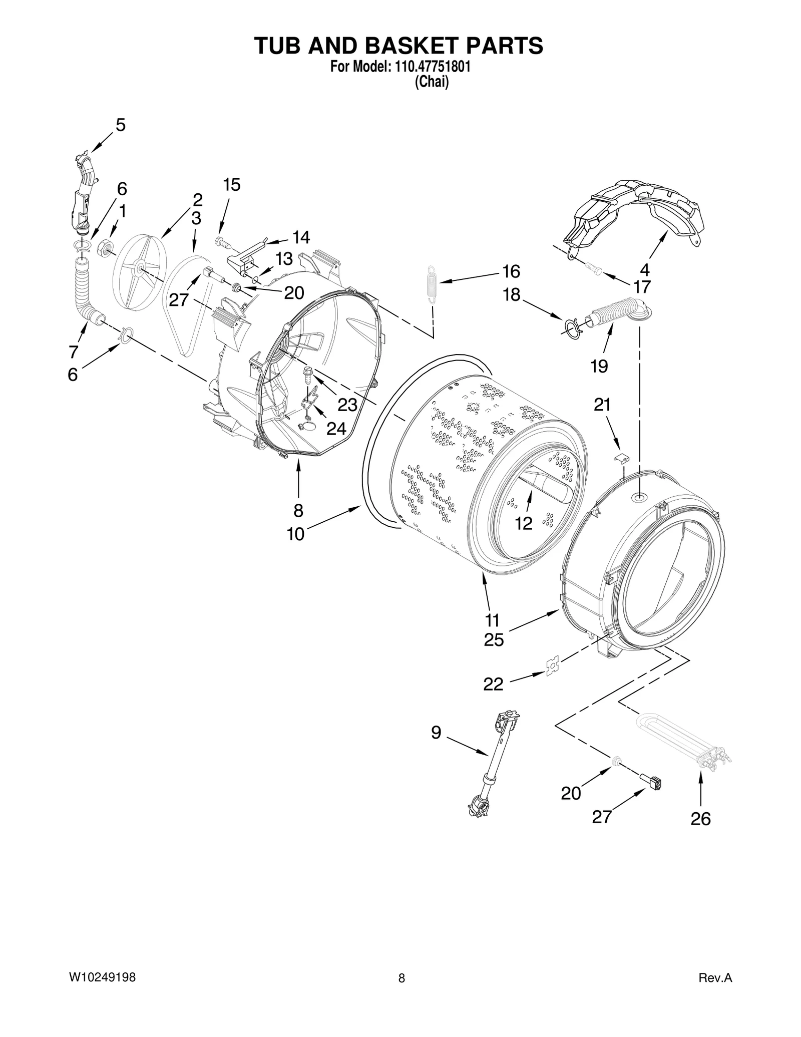 TUB AND BASKET PARTS