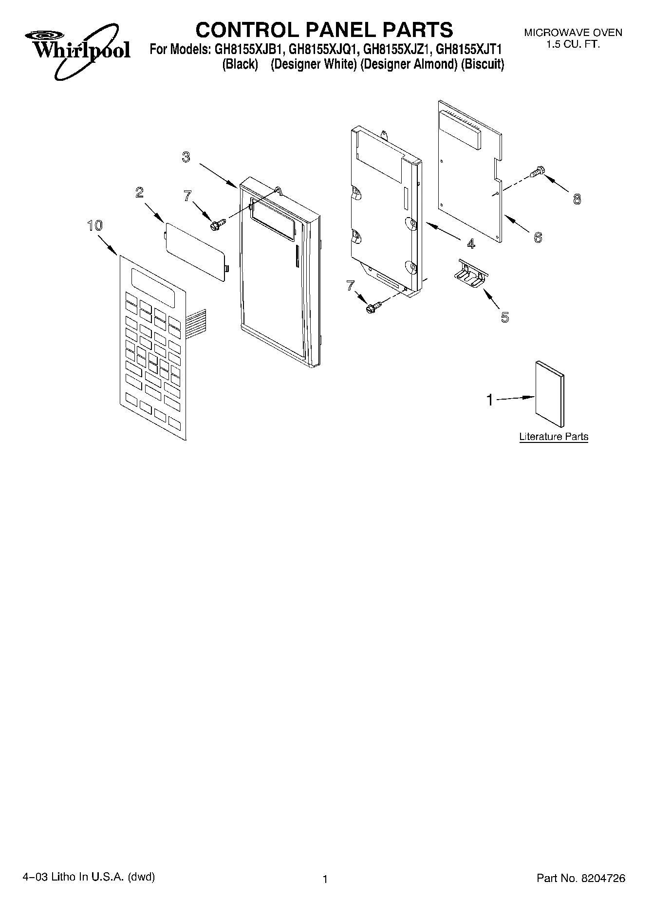 01 - CONTROL PANEL PARTS