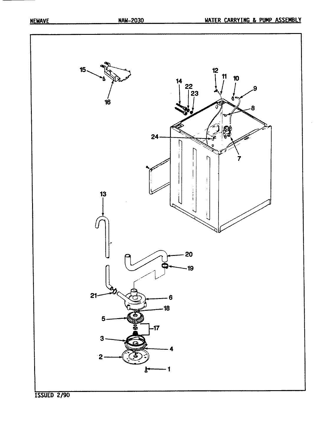 11 - WATER CARRYING & PUMP ASSY. (REV. E)