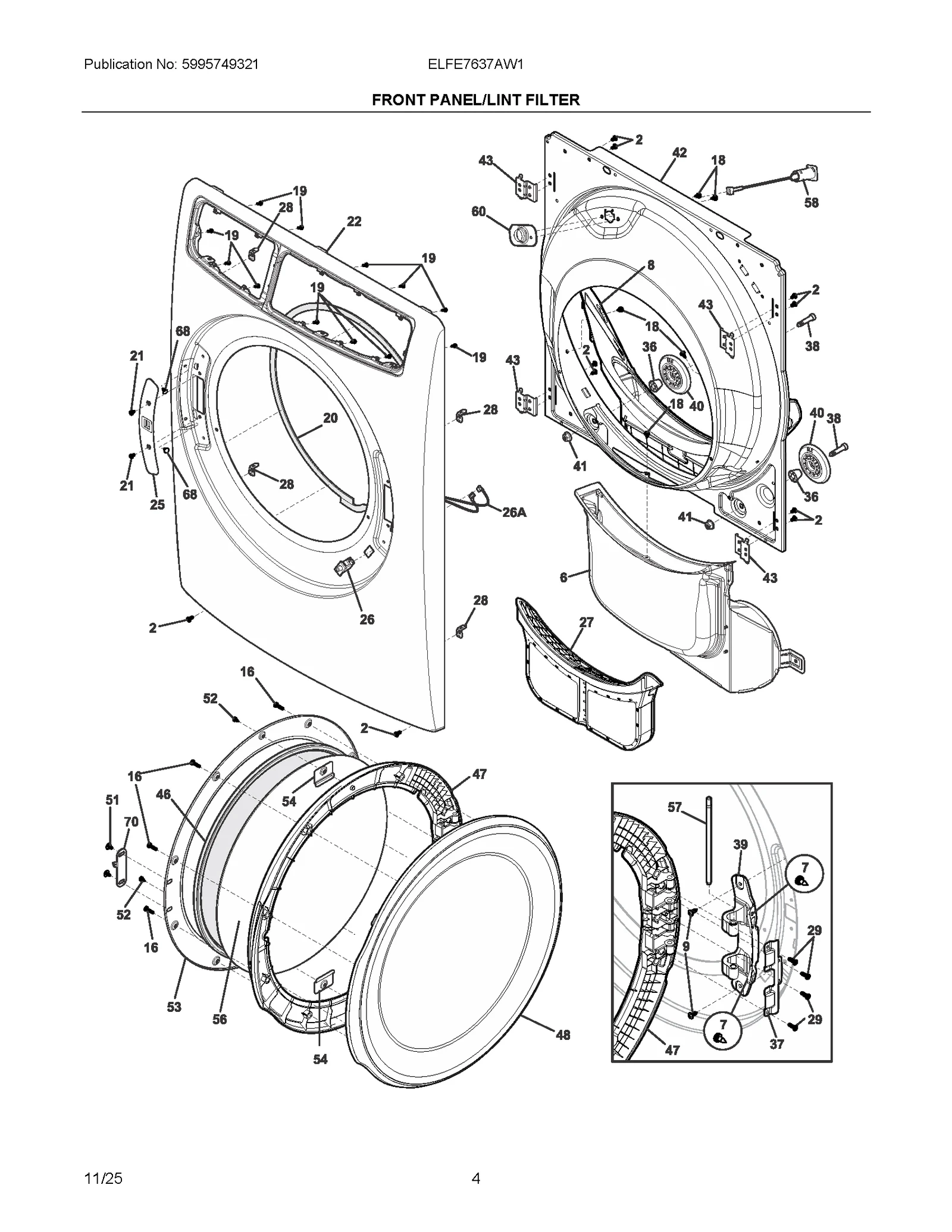 FRONT PANEL/LINT FILTER