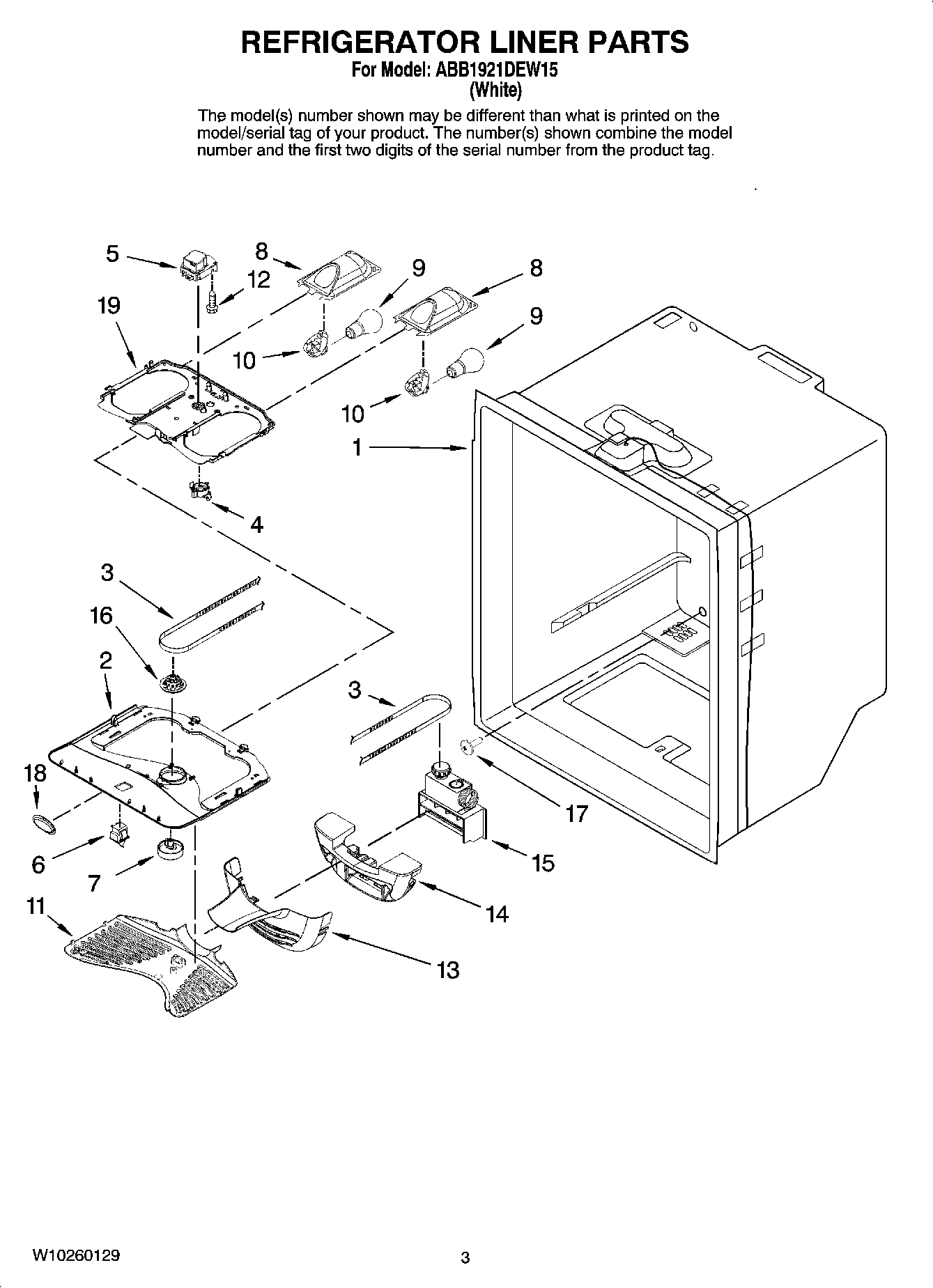 02 - REFRIGERATOR LINER PARTS