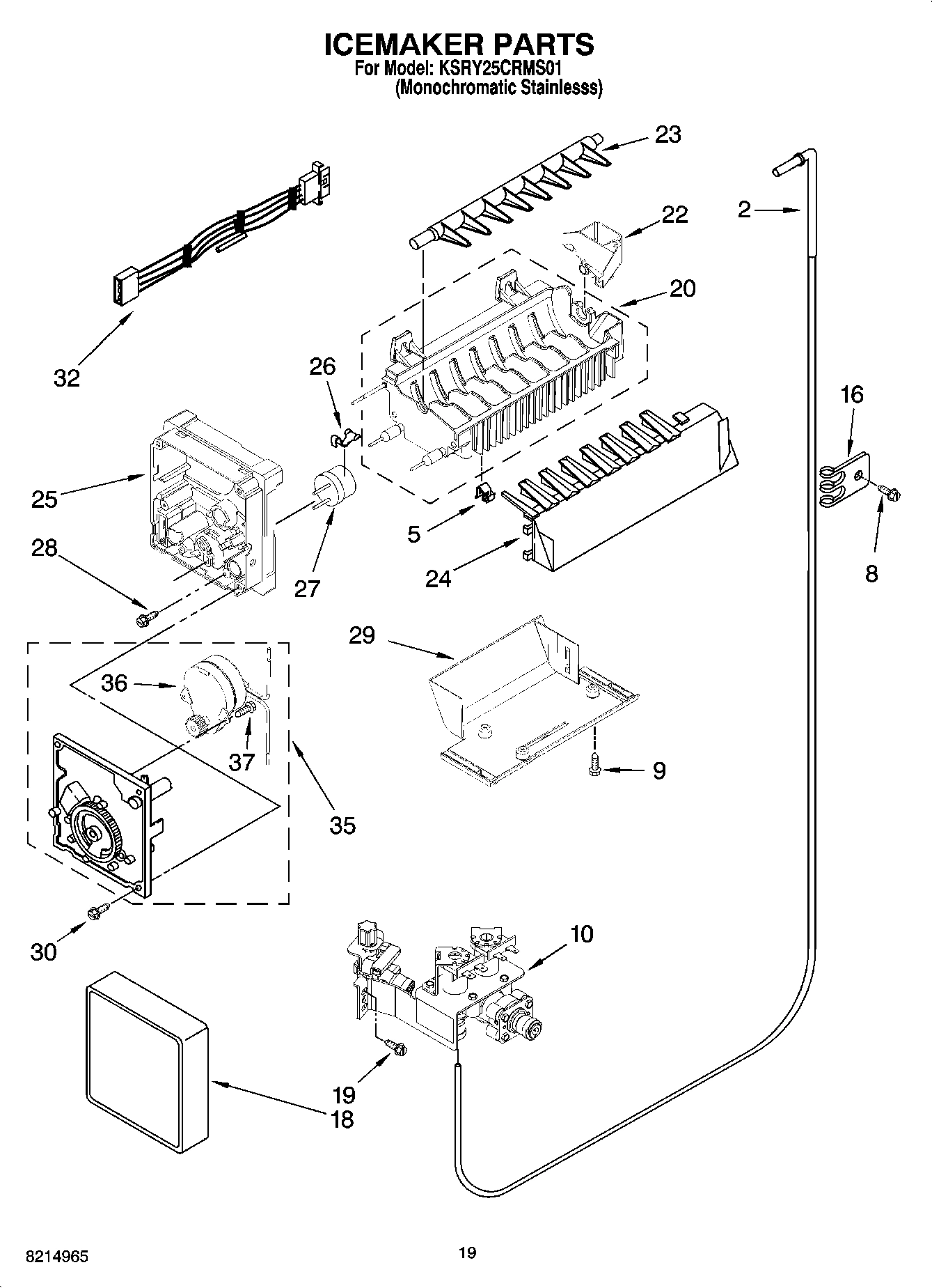12 - ICEMAKER PARTS, OPTIONAL PARTS (NOT INCLUDED)