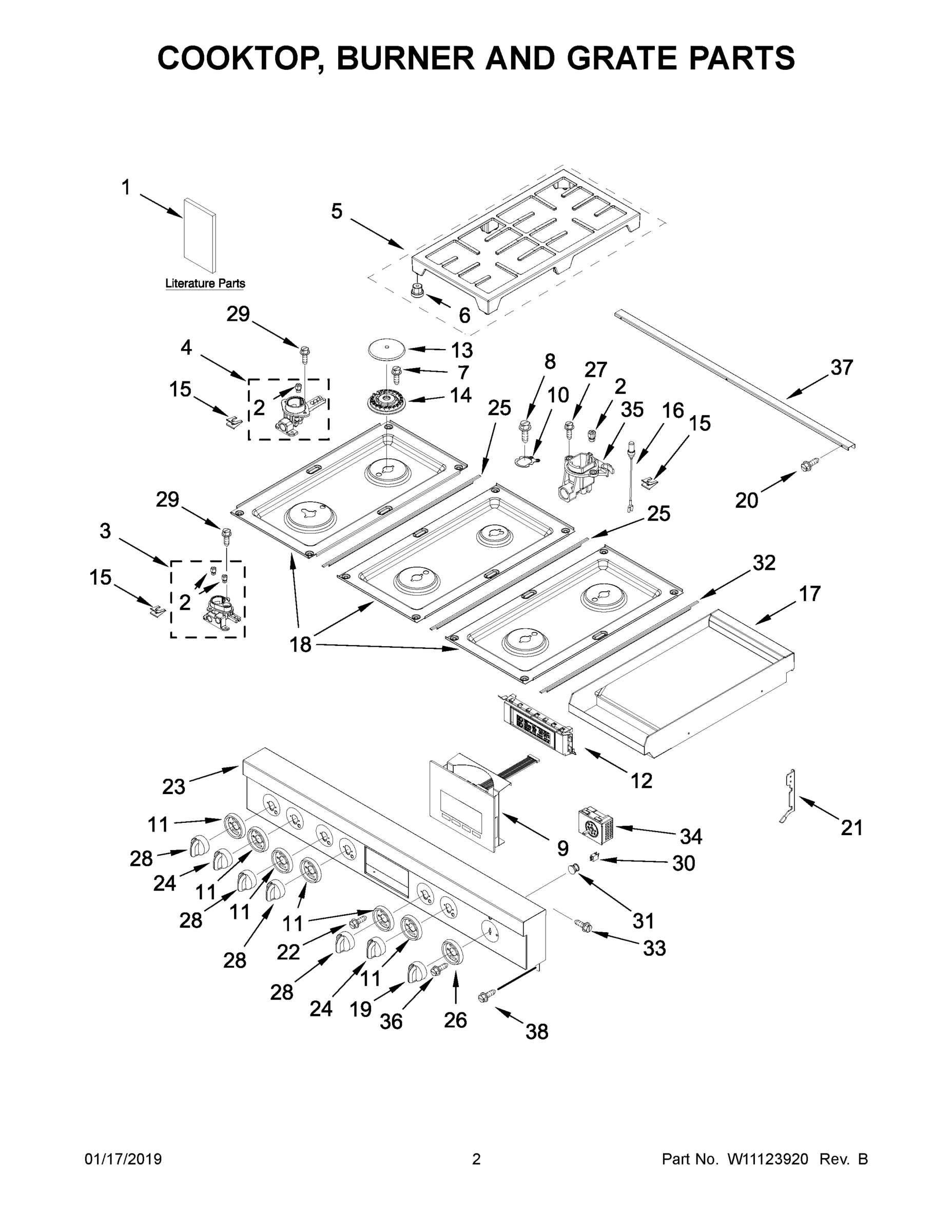 02 - COOKTOP, BURNER AND GRATE PARTS