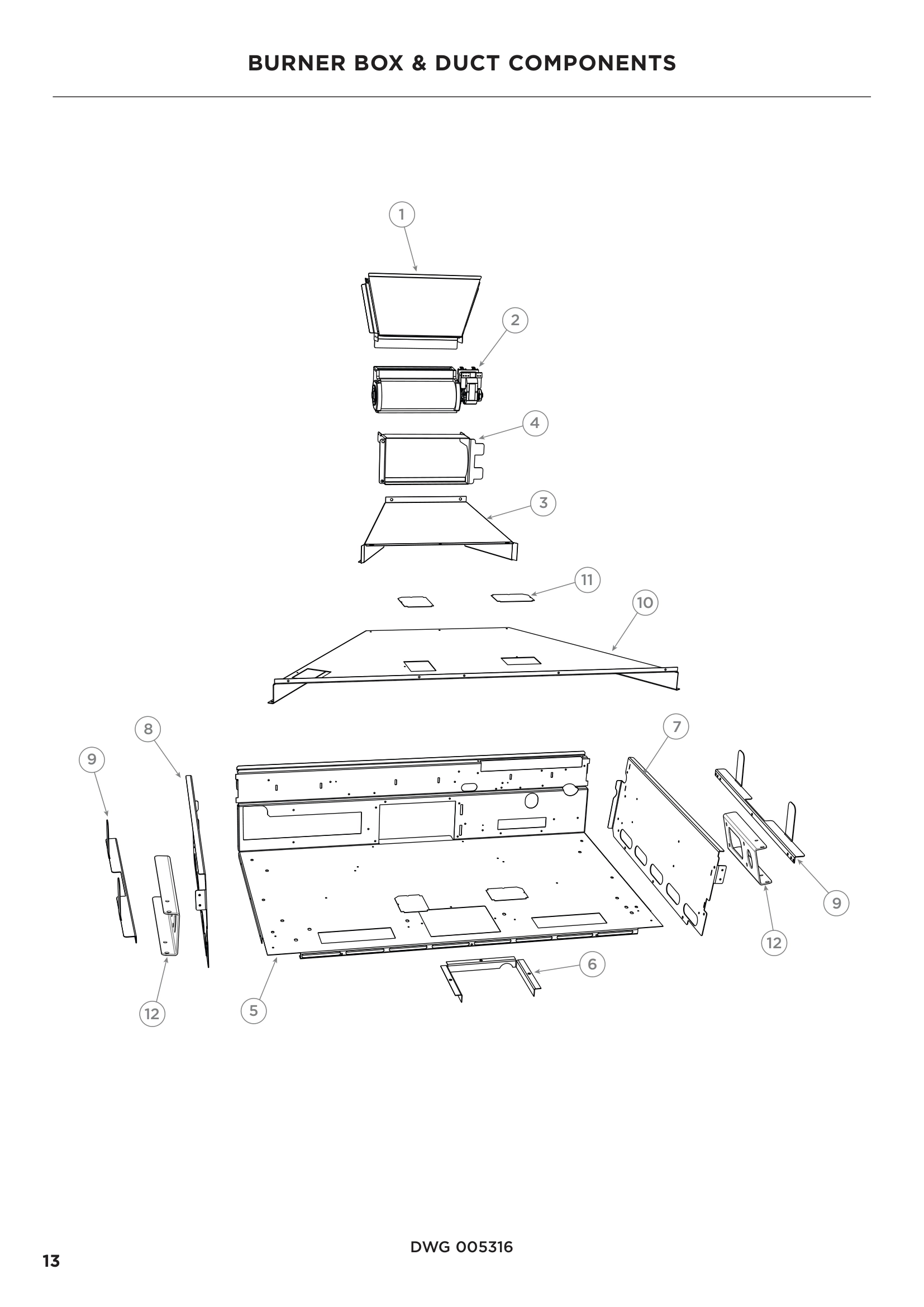 BURNER BOX & DUCT COMPONENTS
