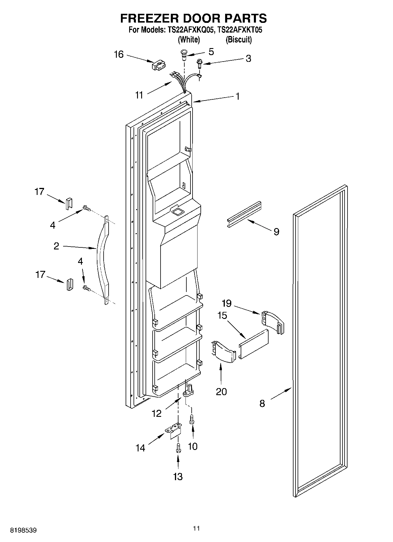08 - FREEZER DOOR PARTS
