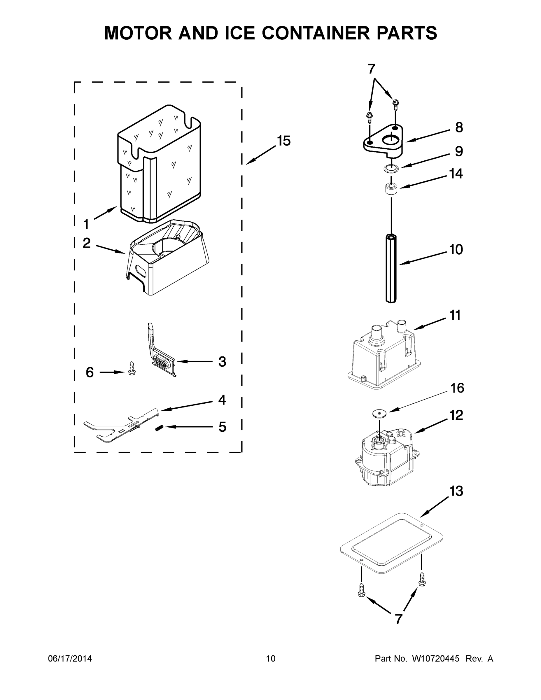 06 - MOTOR AND ICE CONTAINER PARTS