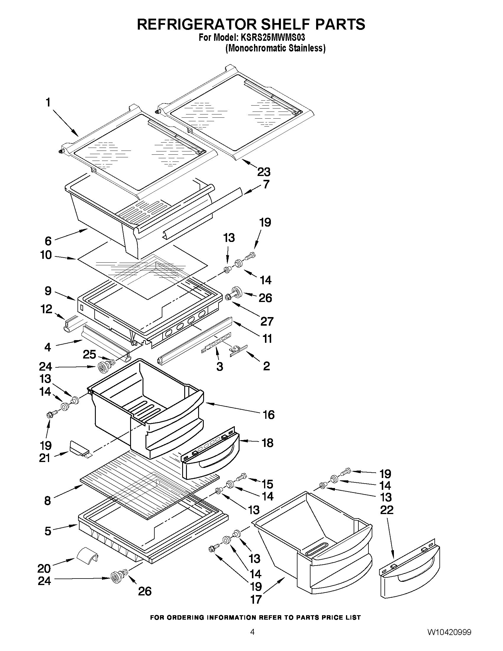 03 - REFRIGERATOR SHELF PARTS